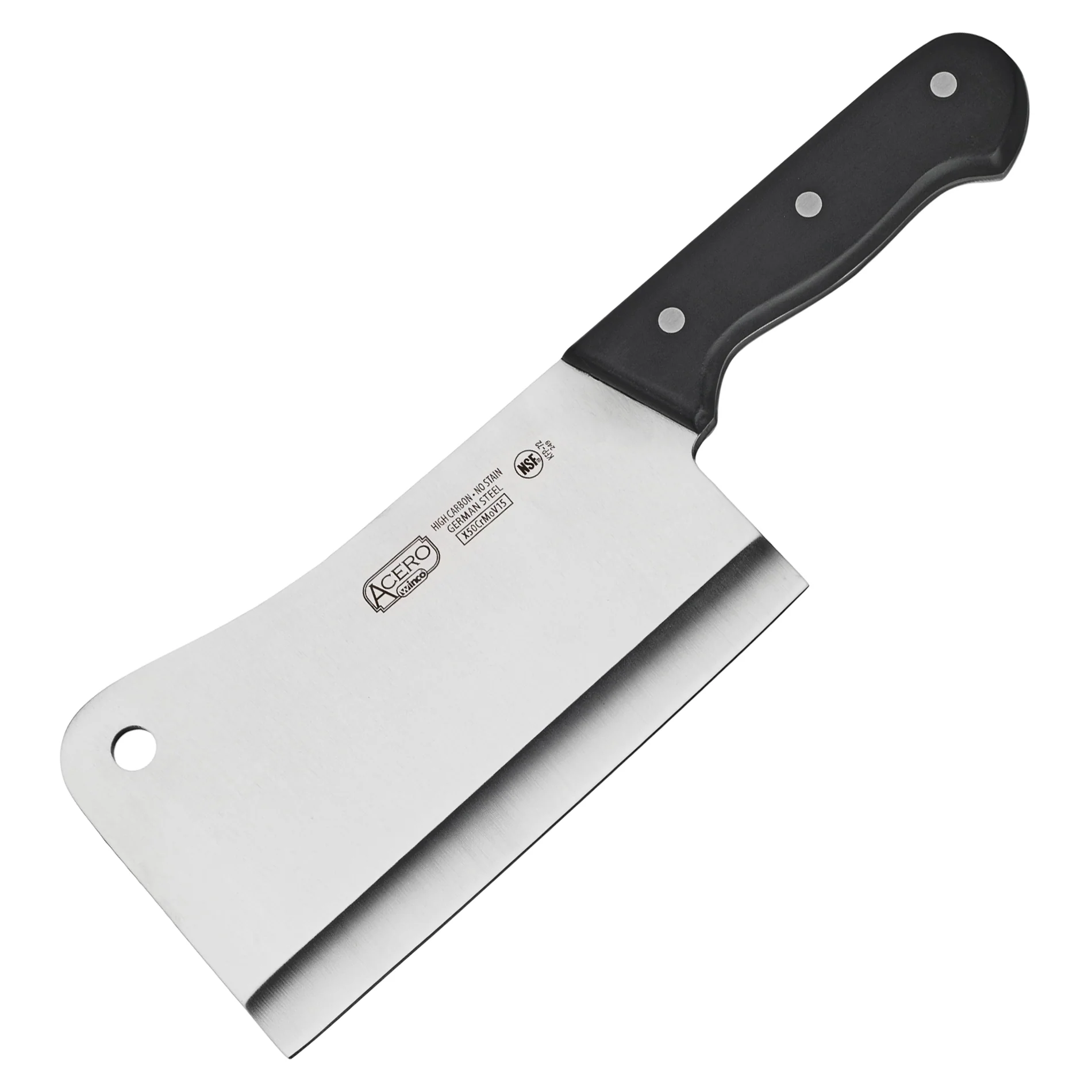 Cleaver 7 Inch - Winco KFP-72 Acero High-Carbon Stainless Steel with Hanging Hole - Image 2