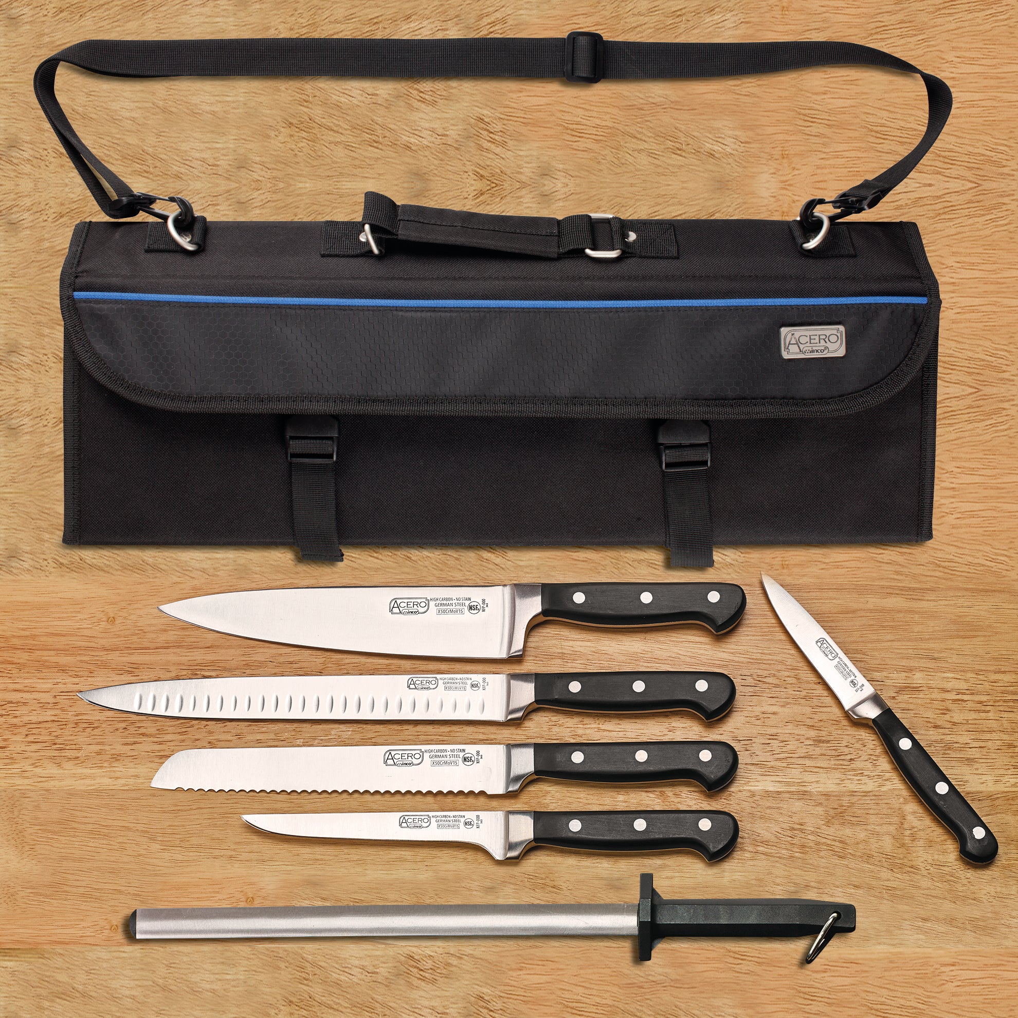 Winco 8-Piece Professional Stainless Steel Knife Set