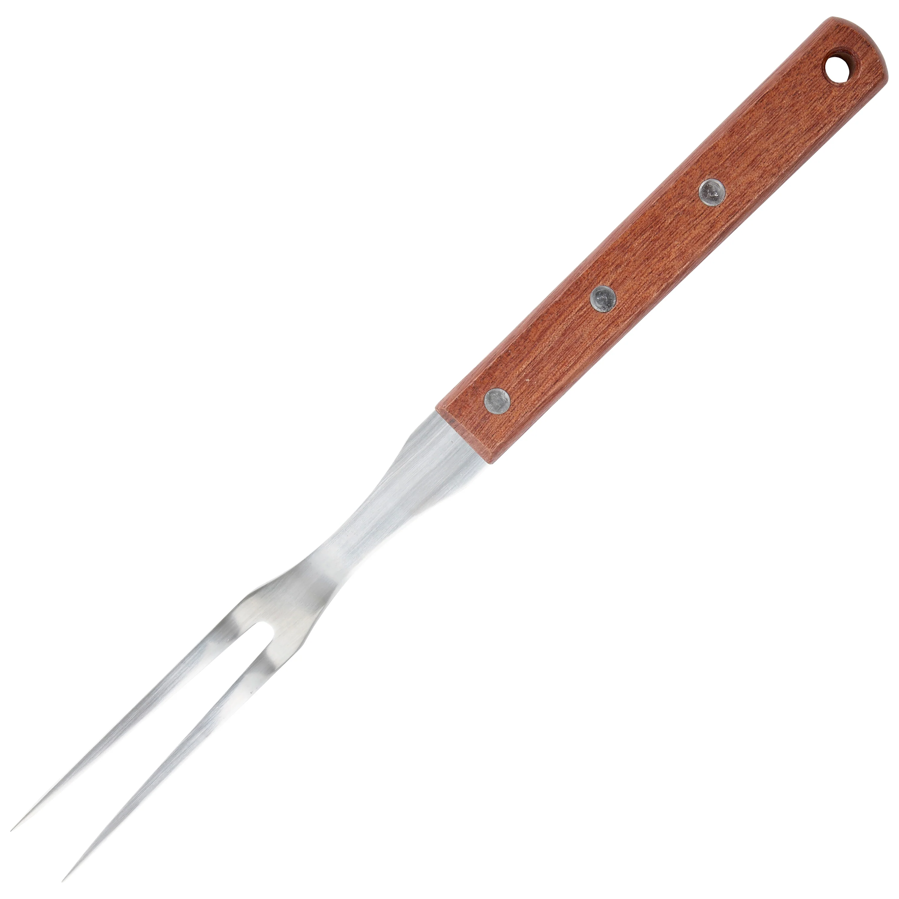 Winco KPF-612 12-5/8 Inch Pot Fork Wooden Handle Stainless Steel - Image 2