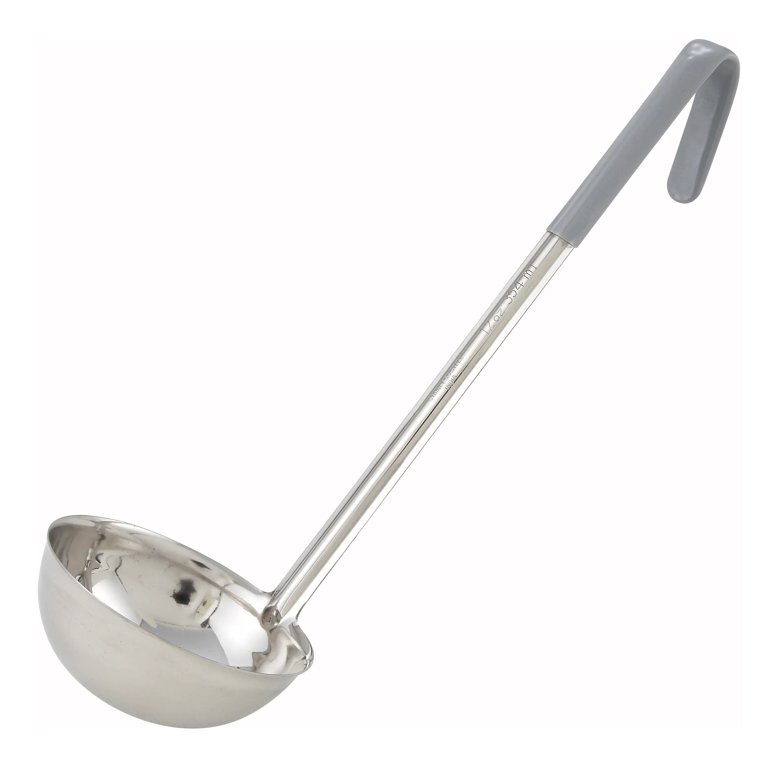 Winco LDC-12 12 Oz Ladle Gray One-Piece Stainless Steel for Portion Control - Image 2