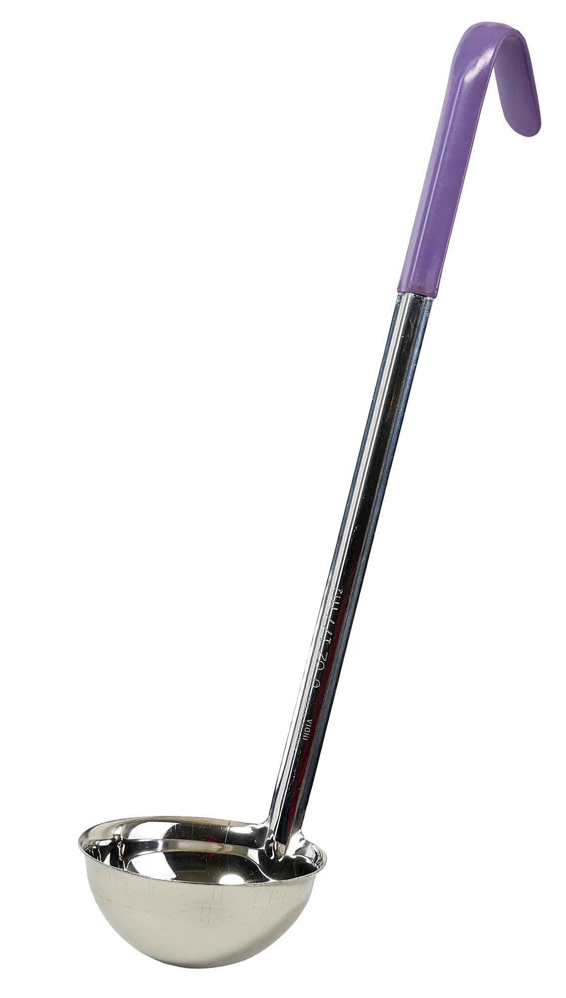 Winco LDC-6P 6 Oz Color-Coded Ladle Ergonomic Handle Stainless Steel Purple - Image 2