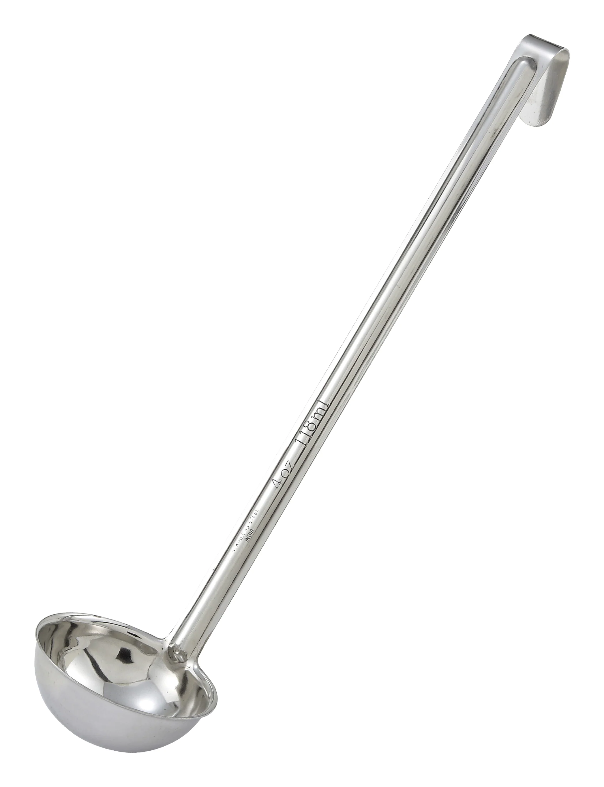 One-Piece Ladle 4 oz - Winco LDI-4 Stainless Steel with 12-1/4 Inch Handle