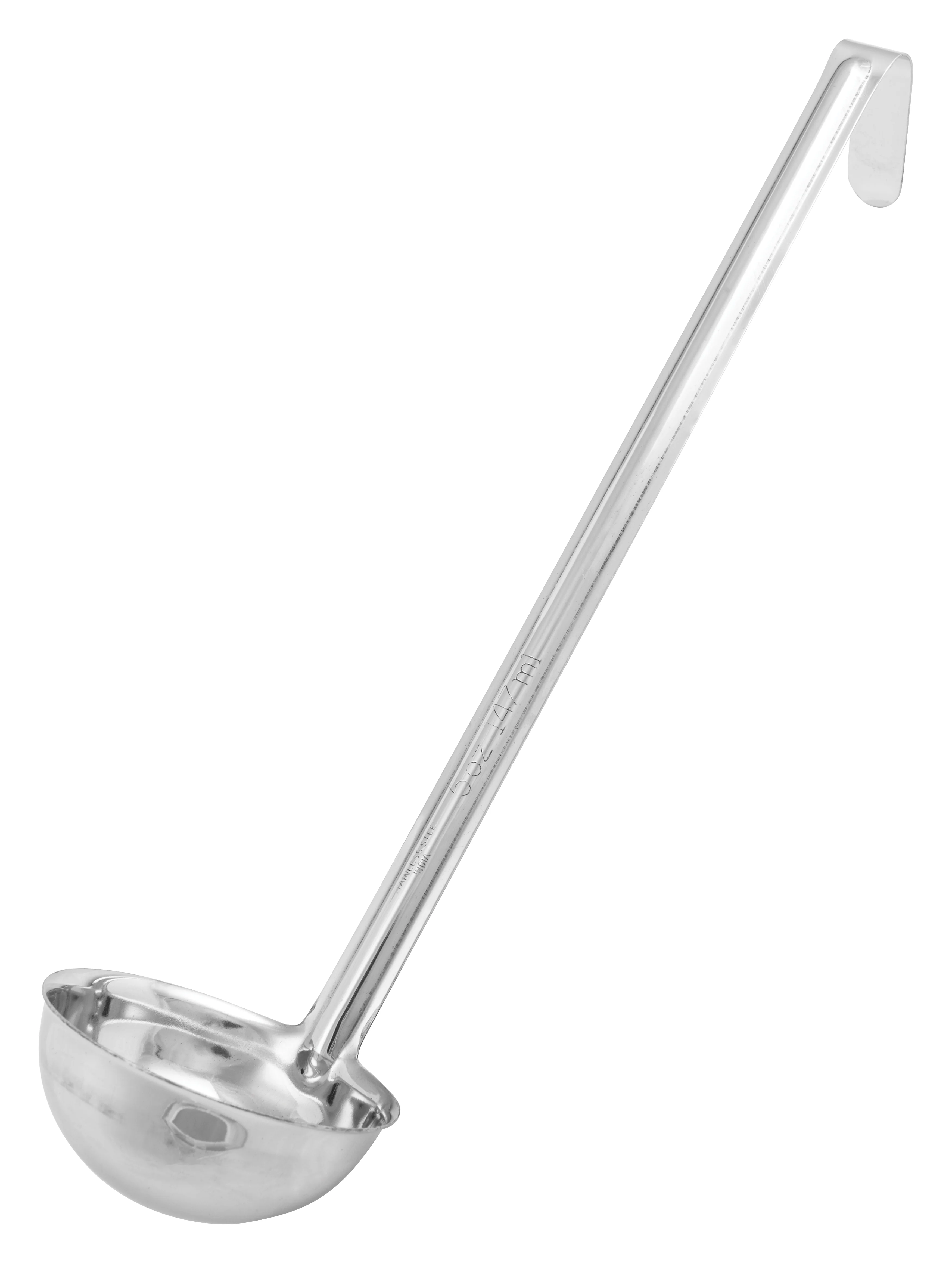 Winco LDIN-5 5 Oz Ladle Stainless Steel One-Piece NSF Certified - Image 2