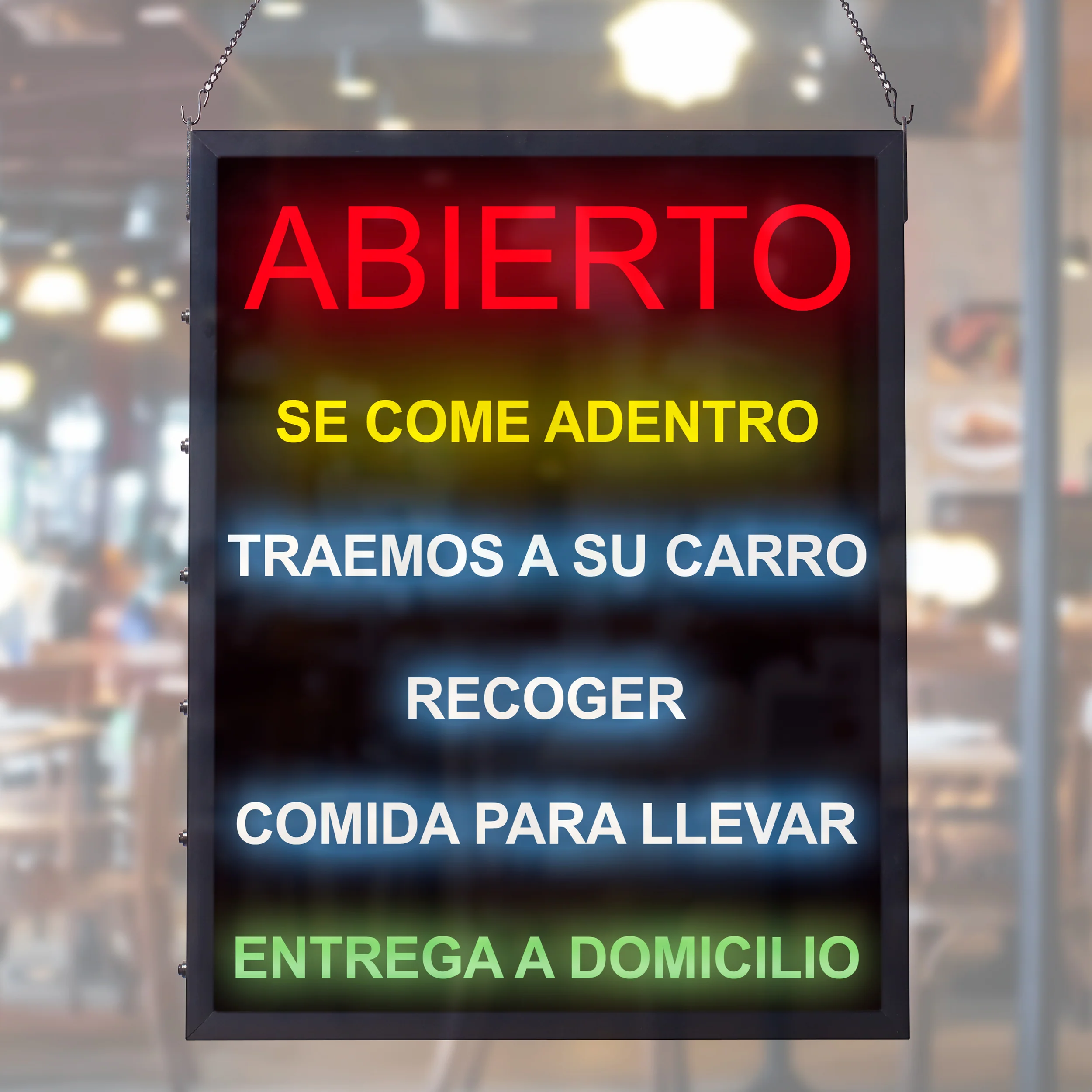 Winco LED-21 19 Inch LED Sign Abierto Se Come Adentro Traemos A Su Carro - Image 2