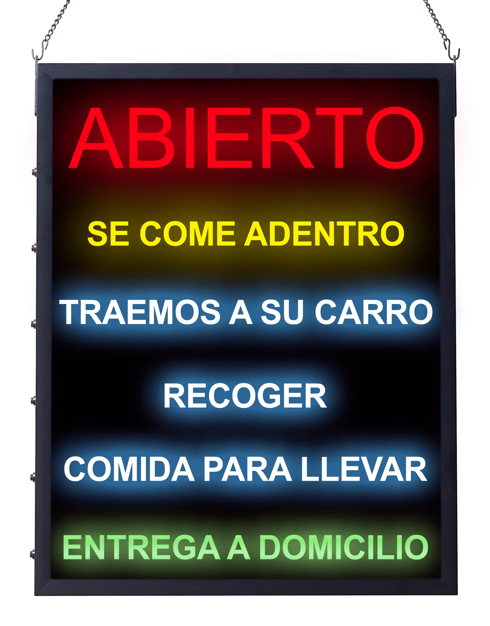 Winco LED-21 19 Inch LED Sign Abierto Se Come Adentro Traemos A Su Carro - Image 3