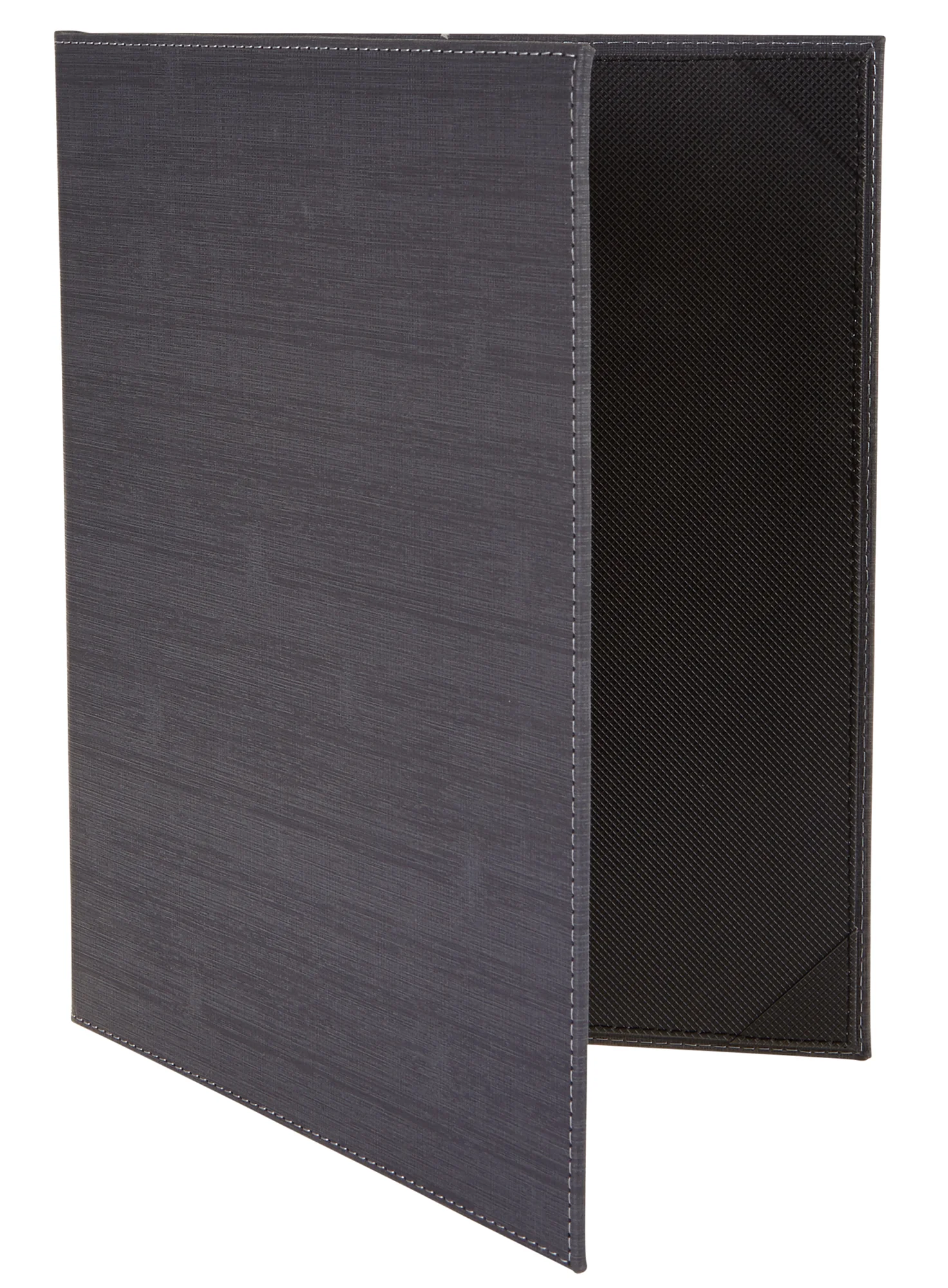 Winco LMD-814BK Legal Size Menu Cover Double Fold Leather-like Black - Image 3