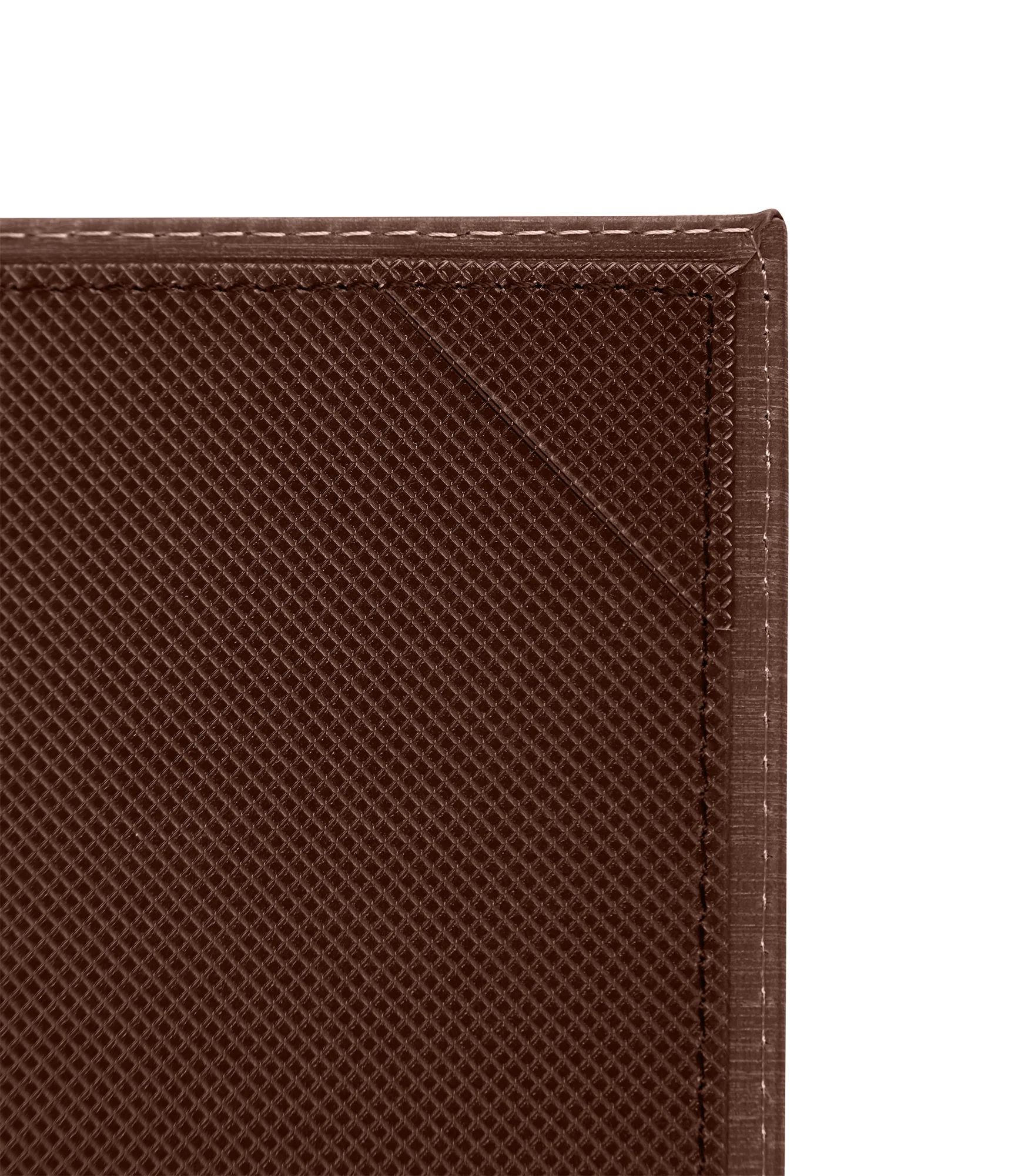 Winco LMF-811BN Letter Size Menu Cover Four View Leather-like Brown - Image 4