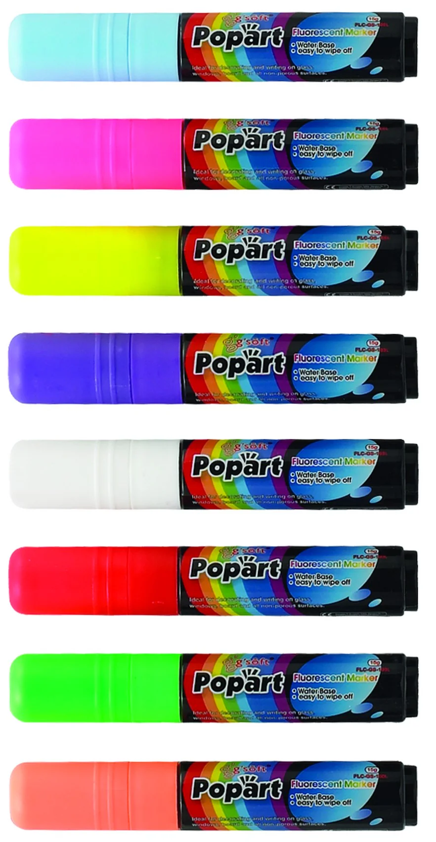 Winco MBPM-W 15g Neon Marker Neon White with 1/16 Inch Chisel Tip - Image 2