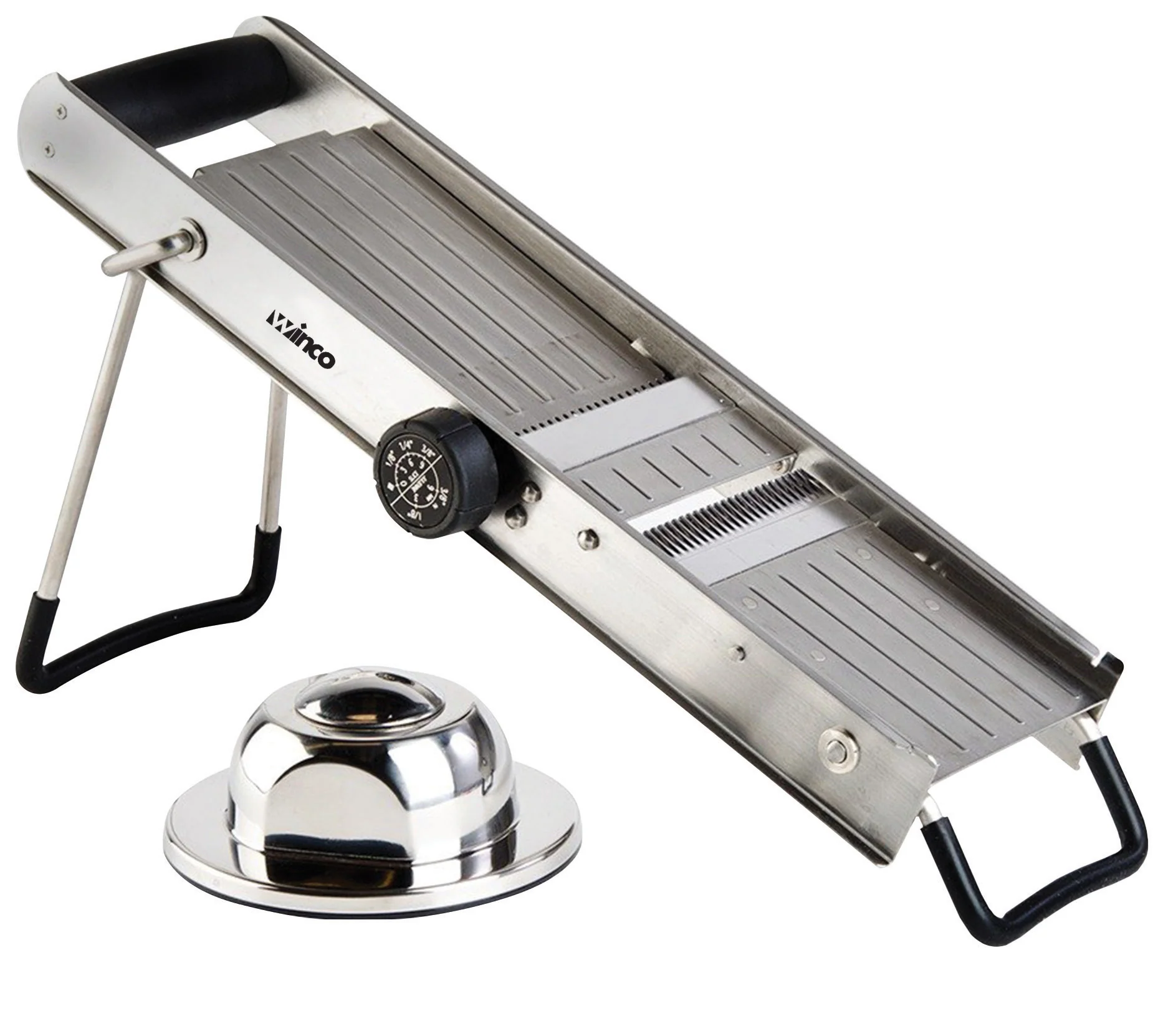 Winco MDL-18 18-1/3 Inch Mandoline Slicer Set with 4 Blades Stainless Steel - Image 3