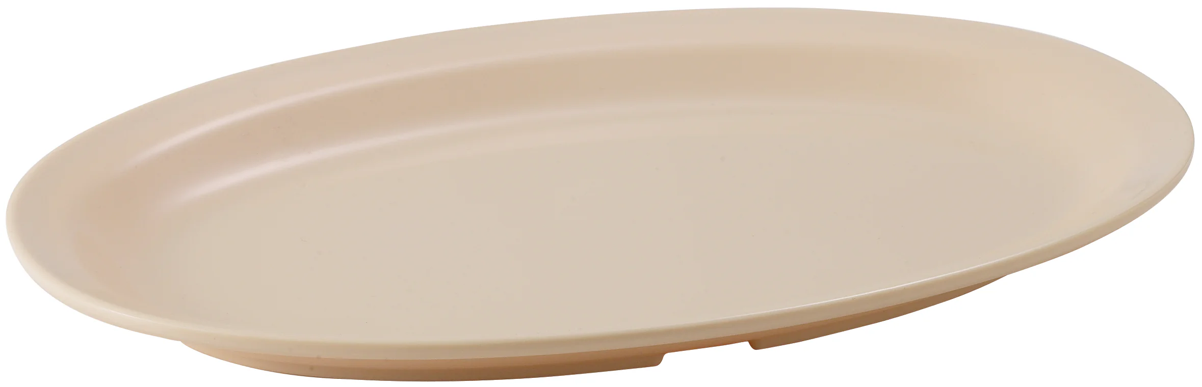 Winco MMPO-118 11-1/2 Inch Tan Oval Serving Platter Melamine Dishwasher Safe - Image 2