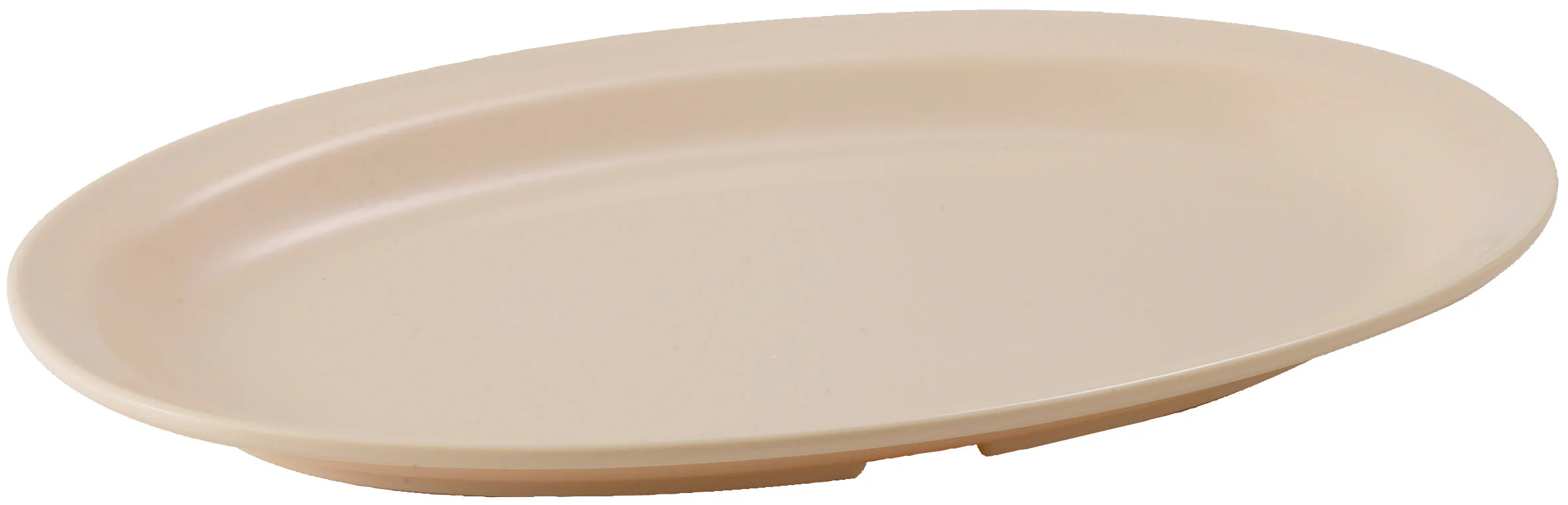 Winco MMPO-138 13 Inch Tan Oval Platter Impact-Resistant Melamine - Image 2