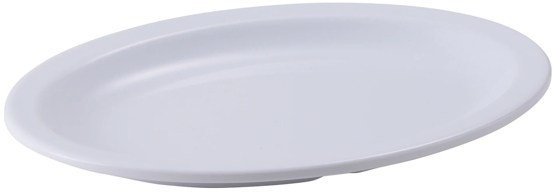 Winco MMPO-96W 9-3/4 Inch Platter Oval Narrow Rim Dishwasher Safe Melamine White - Image 2