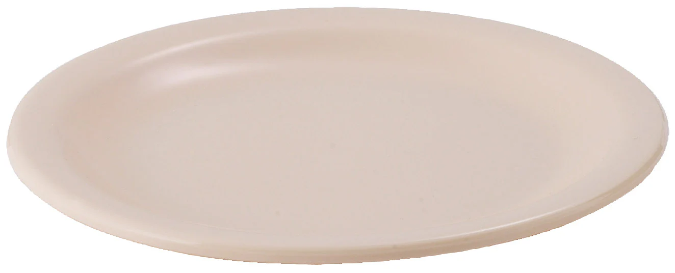 Winco MMPR-8 7-7/8 Inch Round Plate Tan Melamine Dishwasher Safe - Image 2