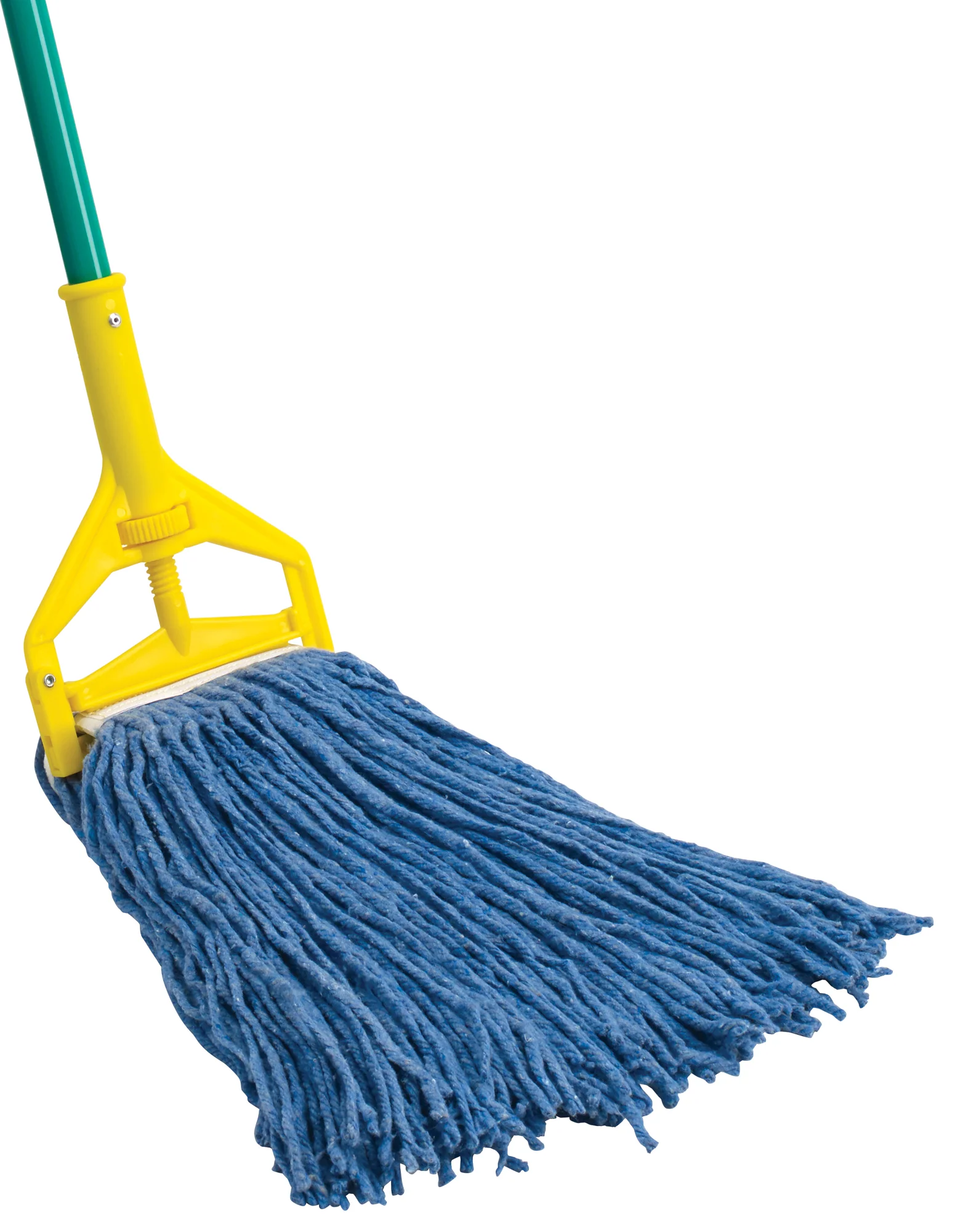 Winco MOP-24C 24 Oz Cut End Wet Mop Head 4-Ply Poly Cotton Blue - Image 2