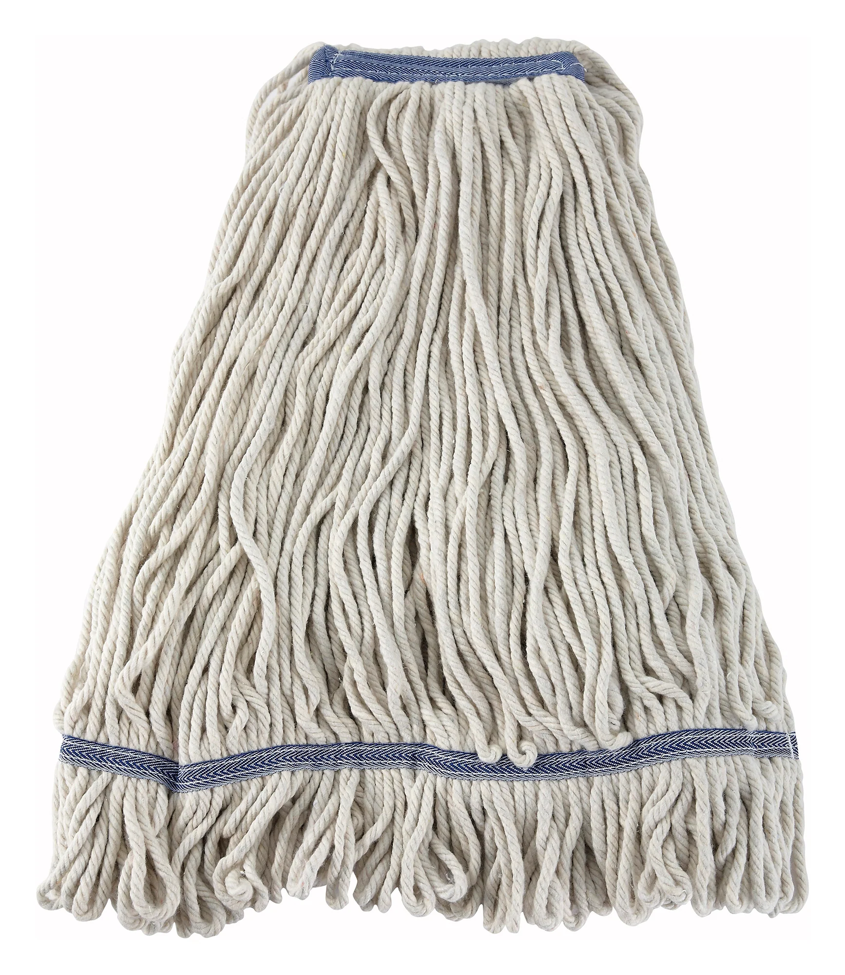 Winco MOP-32W 32 Oz Wet Mop Head Loop End 1-1/4 Inch Band White Poly Cotton Blend - Image 2