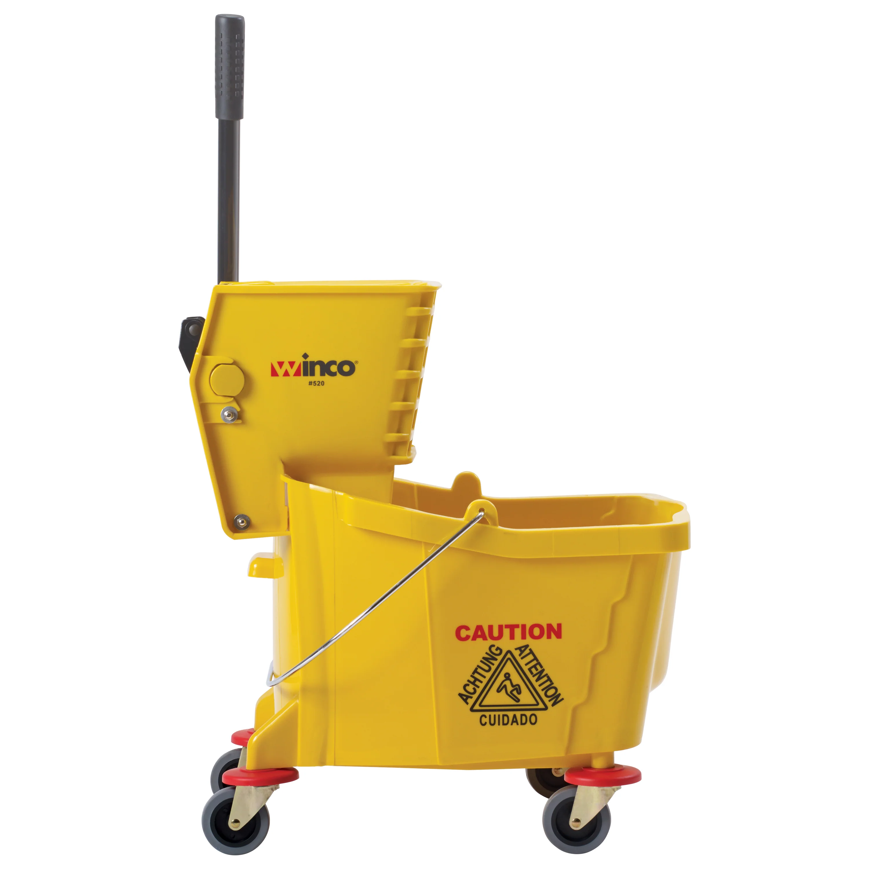 Winco MPB-36 36 Qt Mop Bucket With Wringer Yellow Commercial Grade Cleaning Tool - Image 2