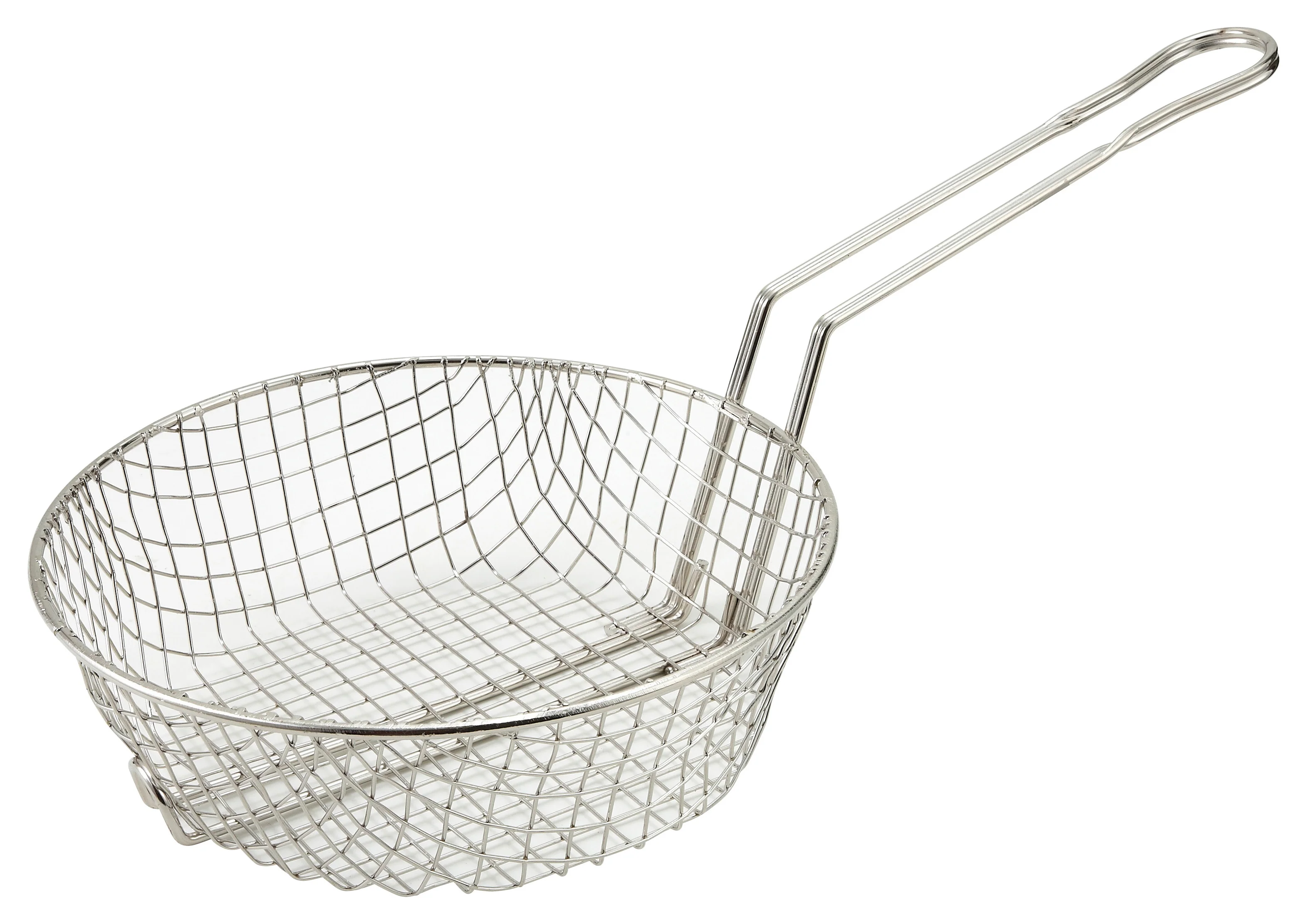 Winco MSB-08 8 Inch Diameter Round Culinary Basket with Coarse Mesh Nickel Plated Steel - Image 2