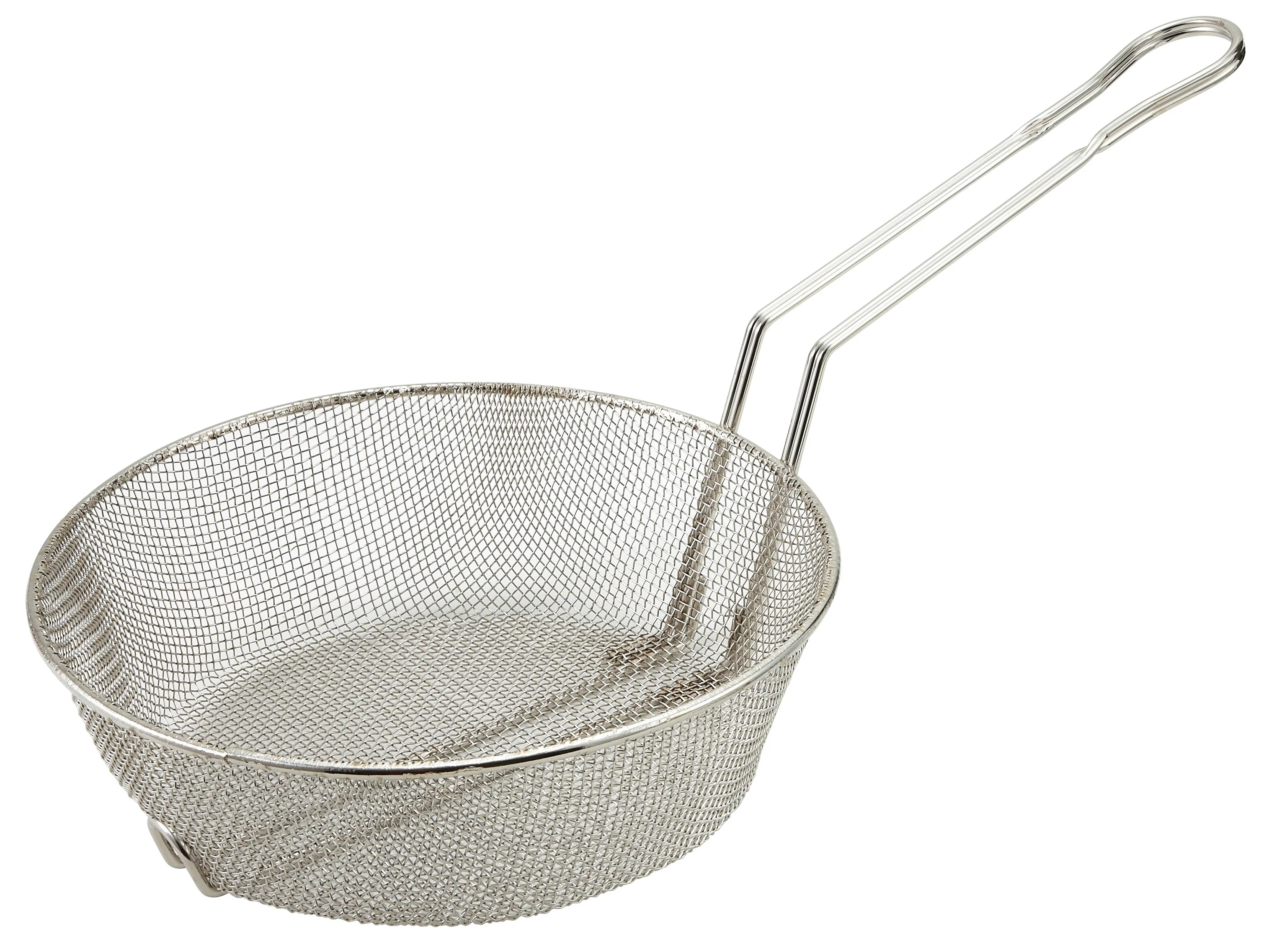 Winco MSB-08F 8 Inch Round Culinary Basket Fine Mesh Nickel Plated Steel - Image 2