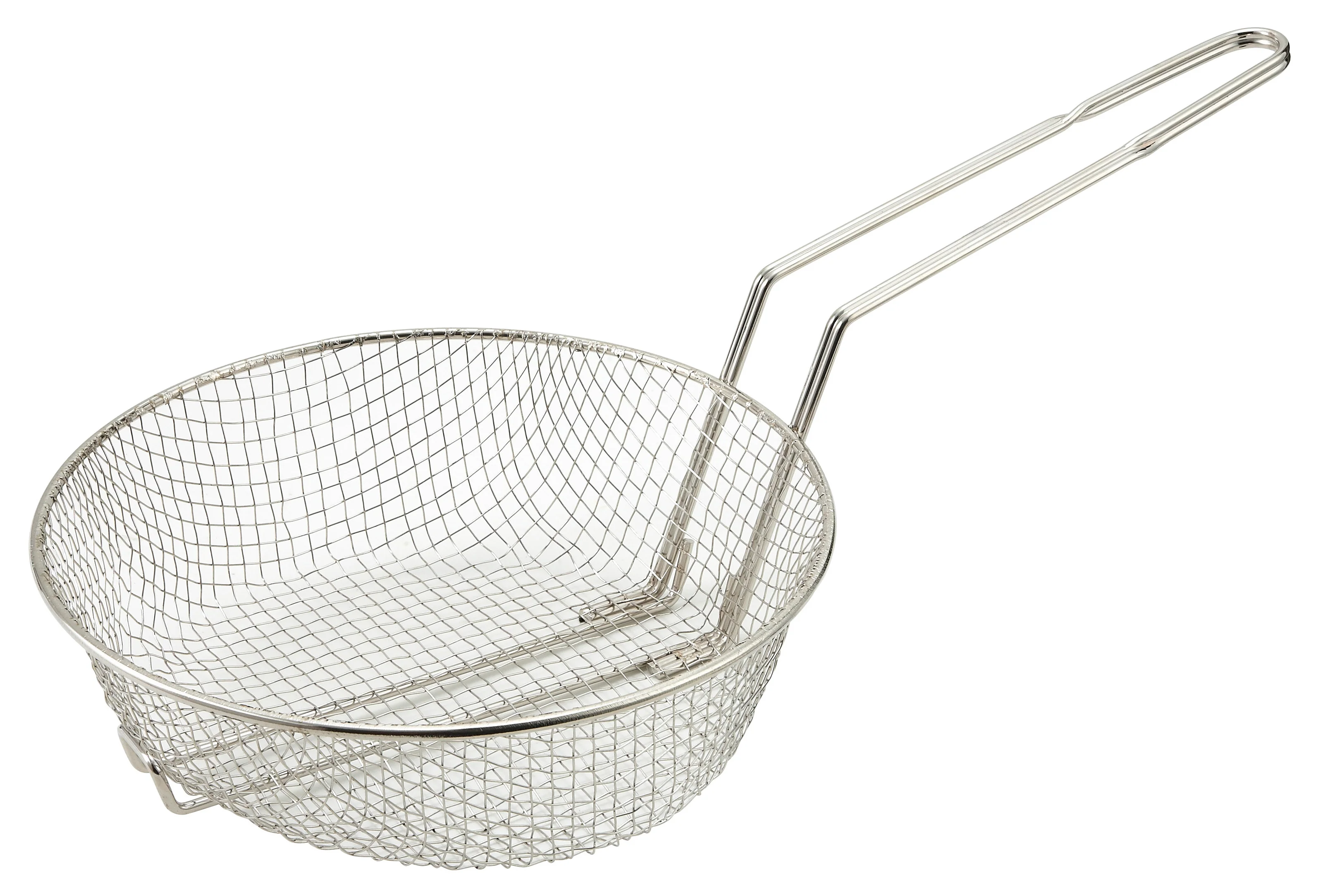 Winco MSB-10M 10 Inch Diameter Culinary Basket Medium Mesh Nickel Plated Steel