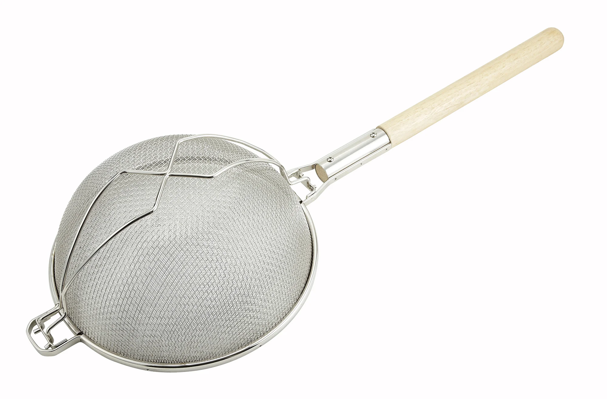 Winco MST-14D 14-1/4 Inch Diameter Strainer with Wooden Handle - Image 2