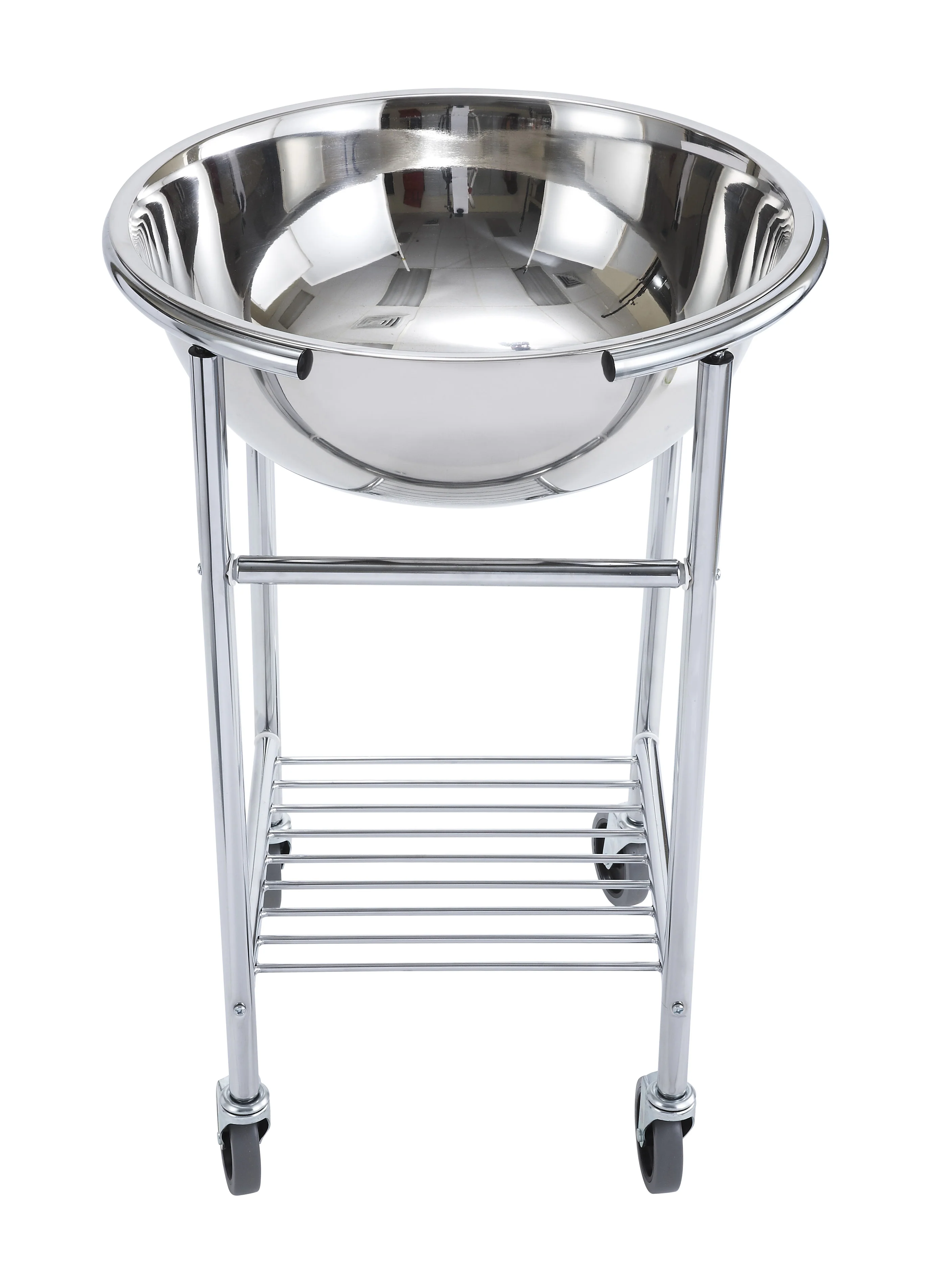 Winco 20" Mixing Bowl Stand - Heavy-Duty Chrome-Plated Steel - Image 2