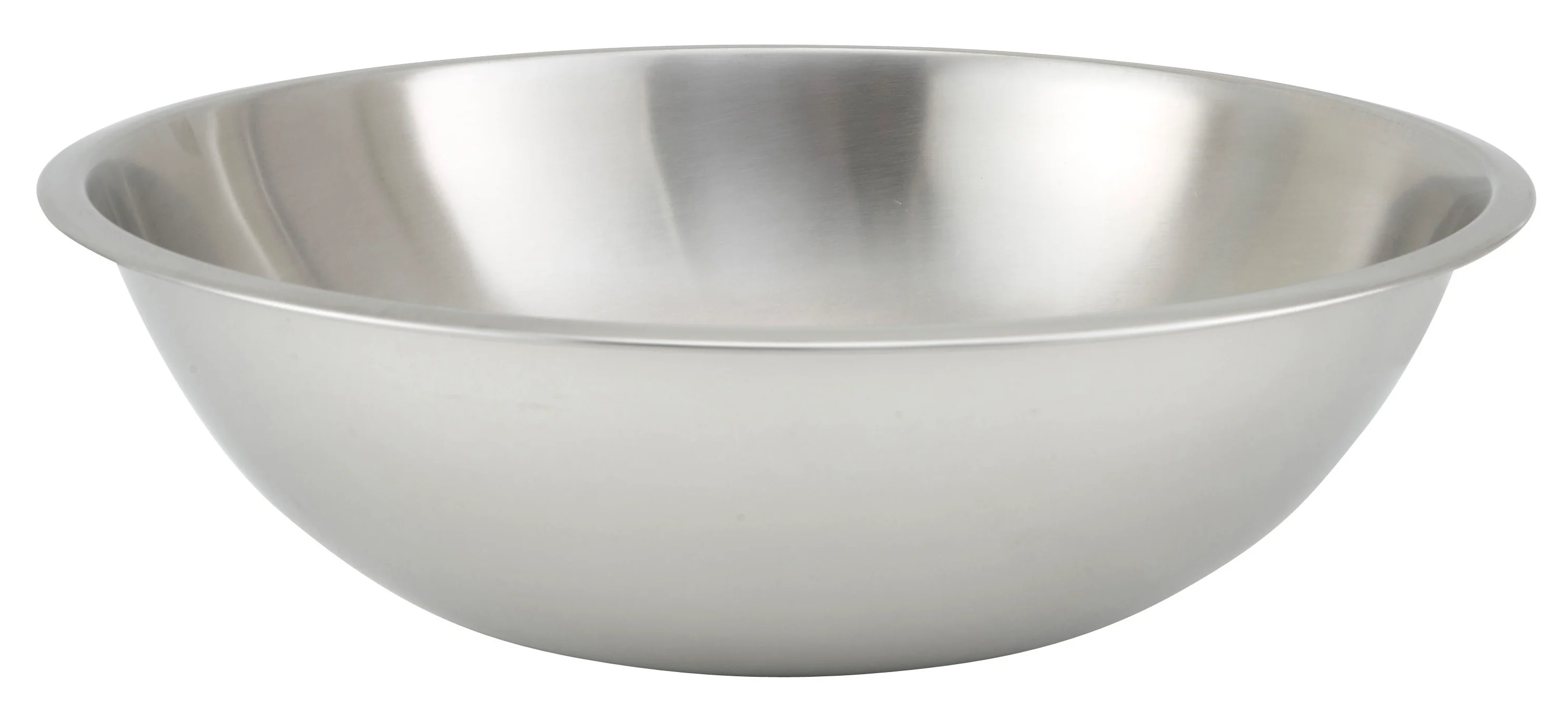 Heavy-Duty Shallow Mixing Bowl 16 Qt - Winco MXHV-1600 0.65mm Stainless Steel