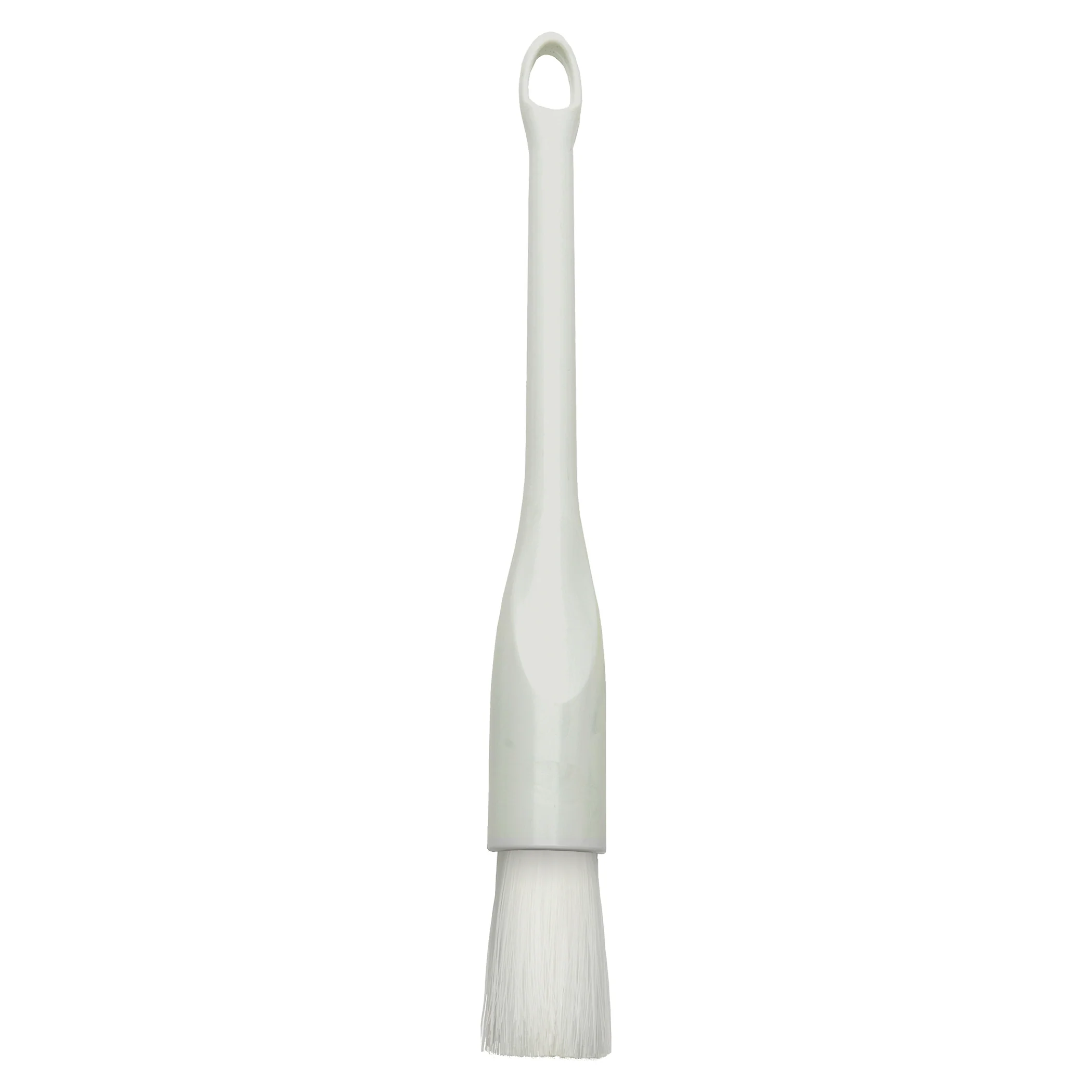 Winco NB-10R 1 Inch Round Pastry Brush Nylon Bristles Plastic Handle White - Image 2