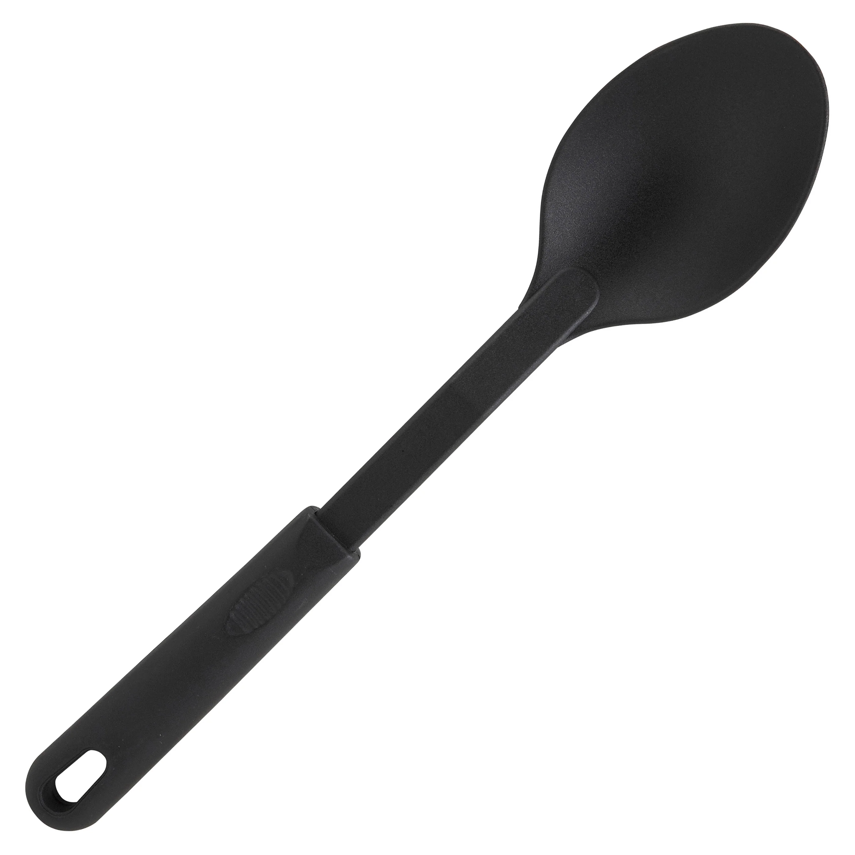 Winco NC-SS1 12 Inch Spoon Solid Nylon Black BPA Free for High Temperature Use - Image 2