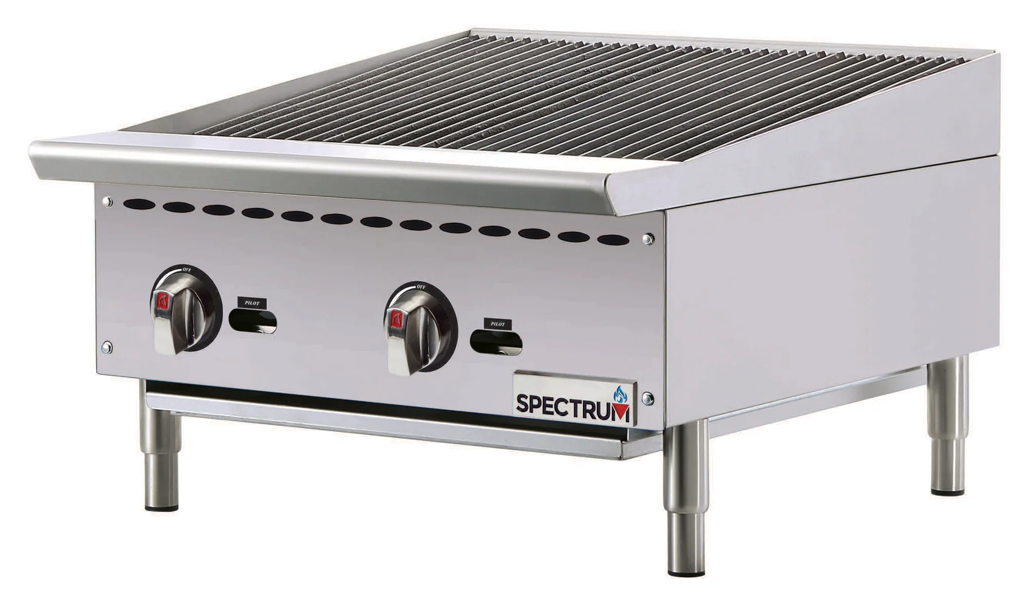 Winco NGCB-24R 24 Inch Charbroiler Gas Countertop 2 Burners 70000 BTU - Image 2