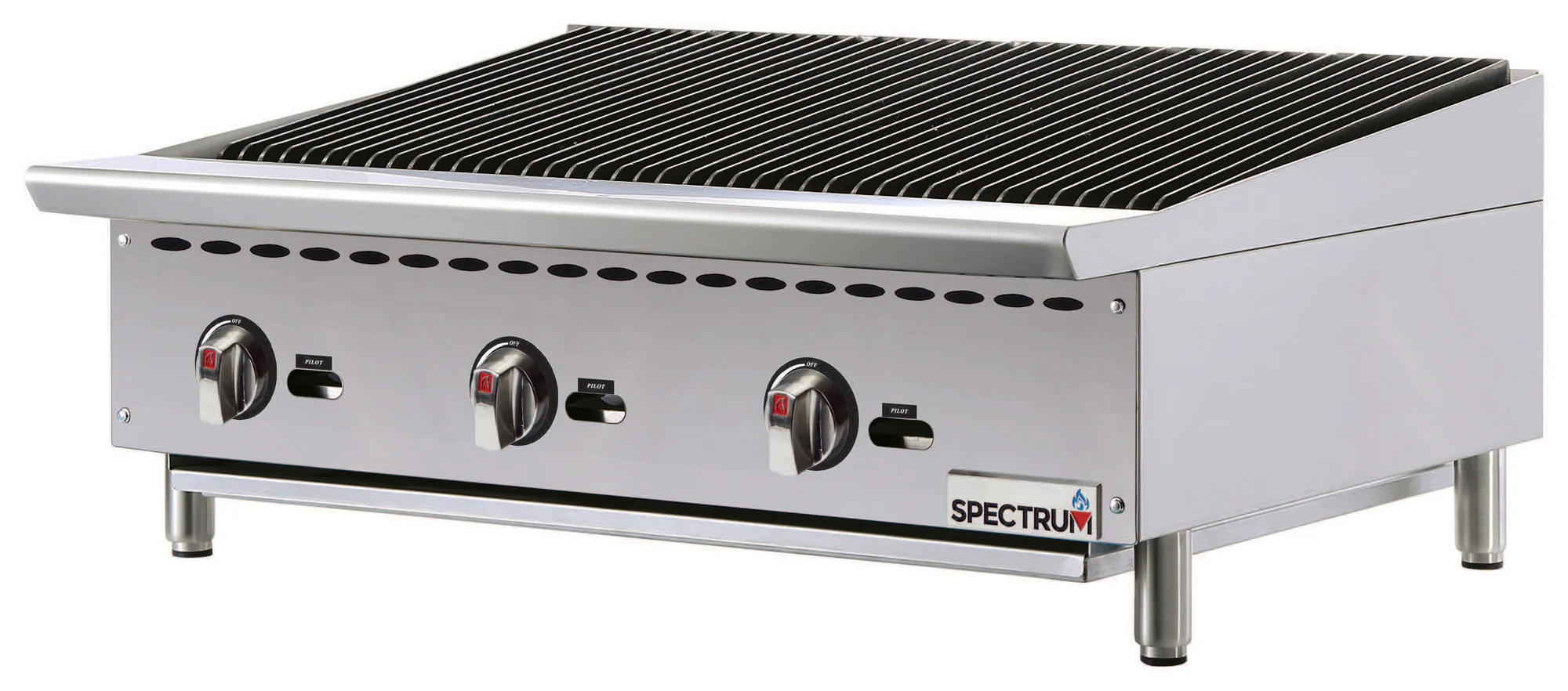 Winco NGCB-36R 36 Inch Charbroiler Gas Countertop with 3 Burner 105000 BTU