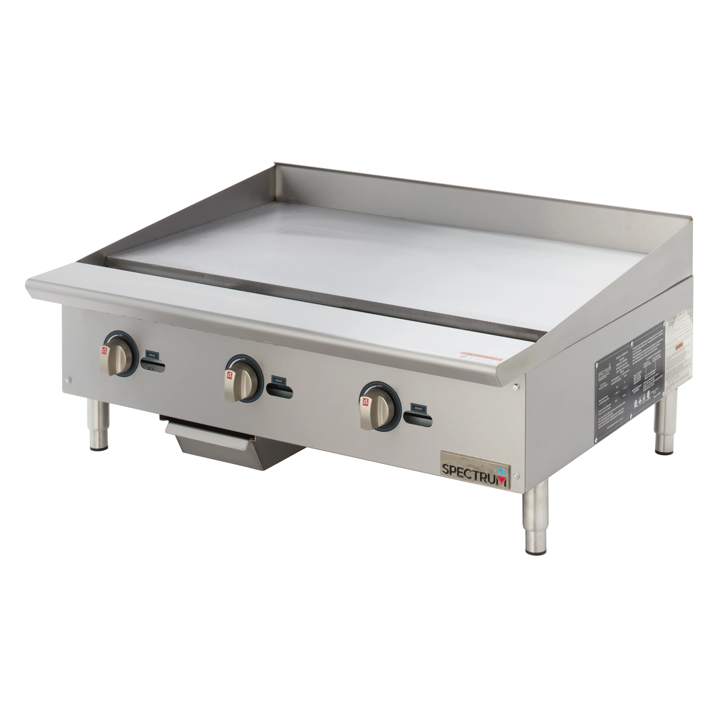 Winco NGGD-36M 36 Inch Gas Griddle Countertop with 3 Burners 90000 BTU - Image 4