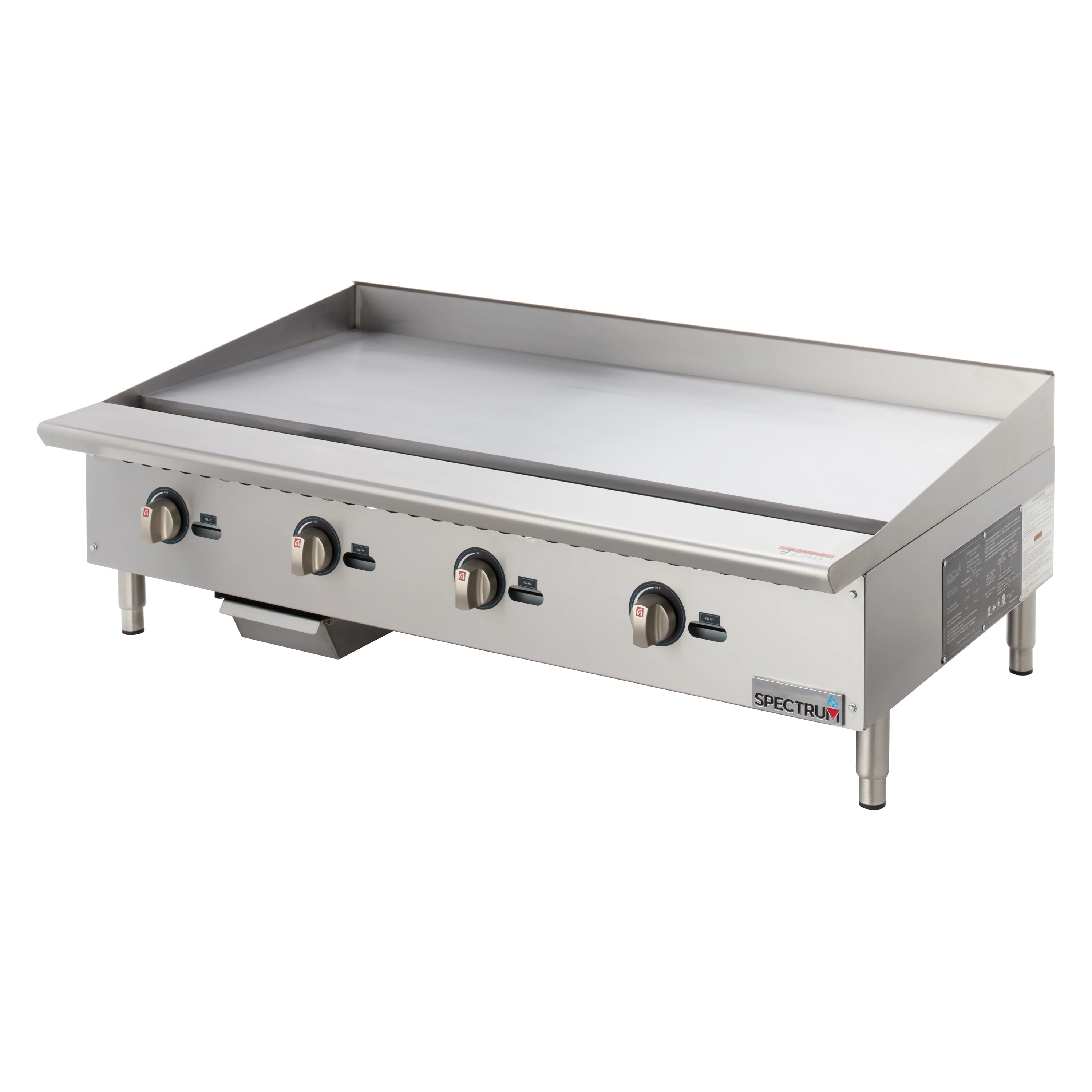 Winco NGGD-48M 48 Inch Gas Griddle Countertop with 4 Burners 120000 BTU