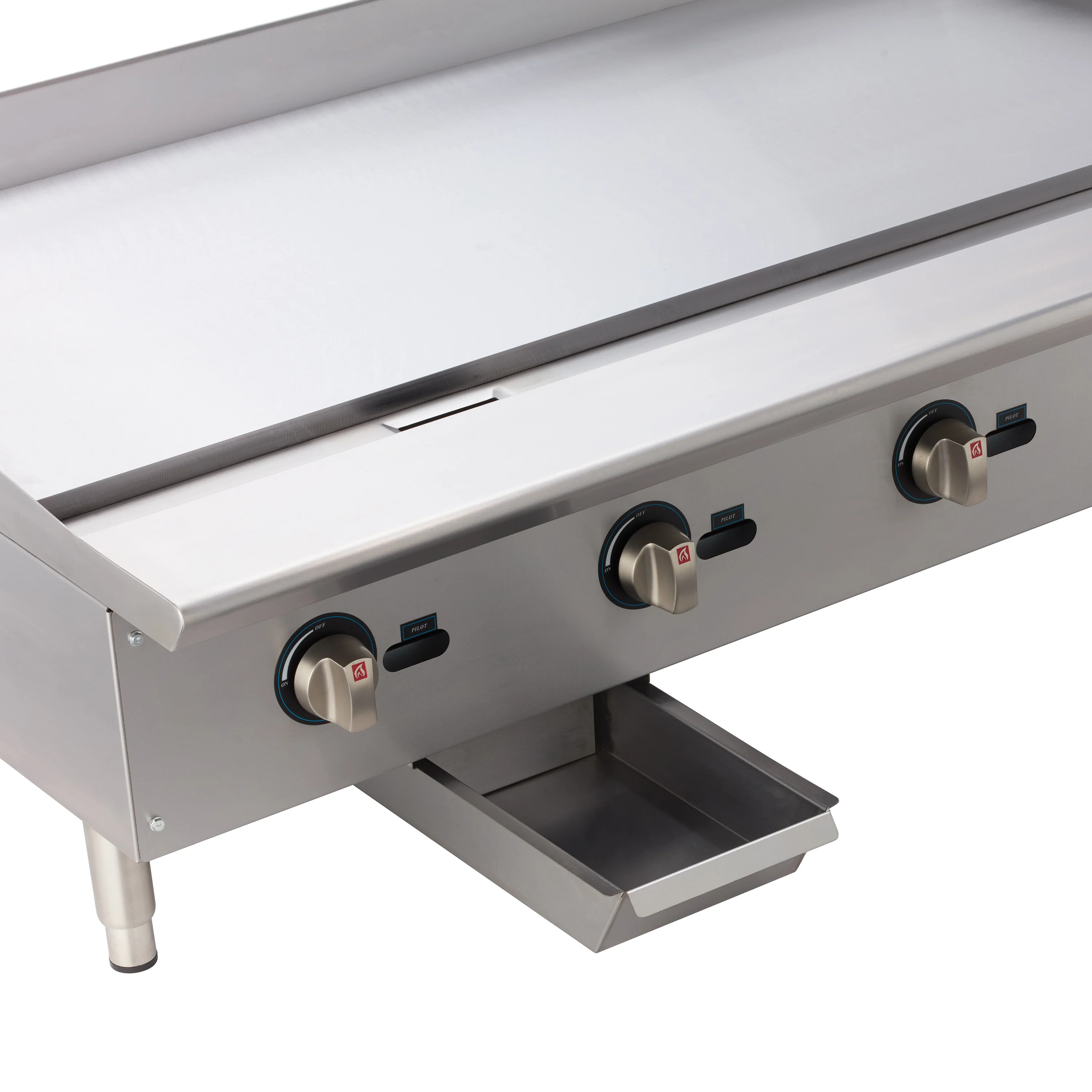 Winco NGGD-48M 48 Inch Gas Griddle Countertop with 4 Burners 120000 BTU - Image 2