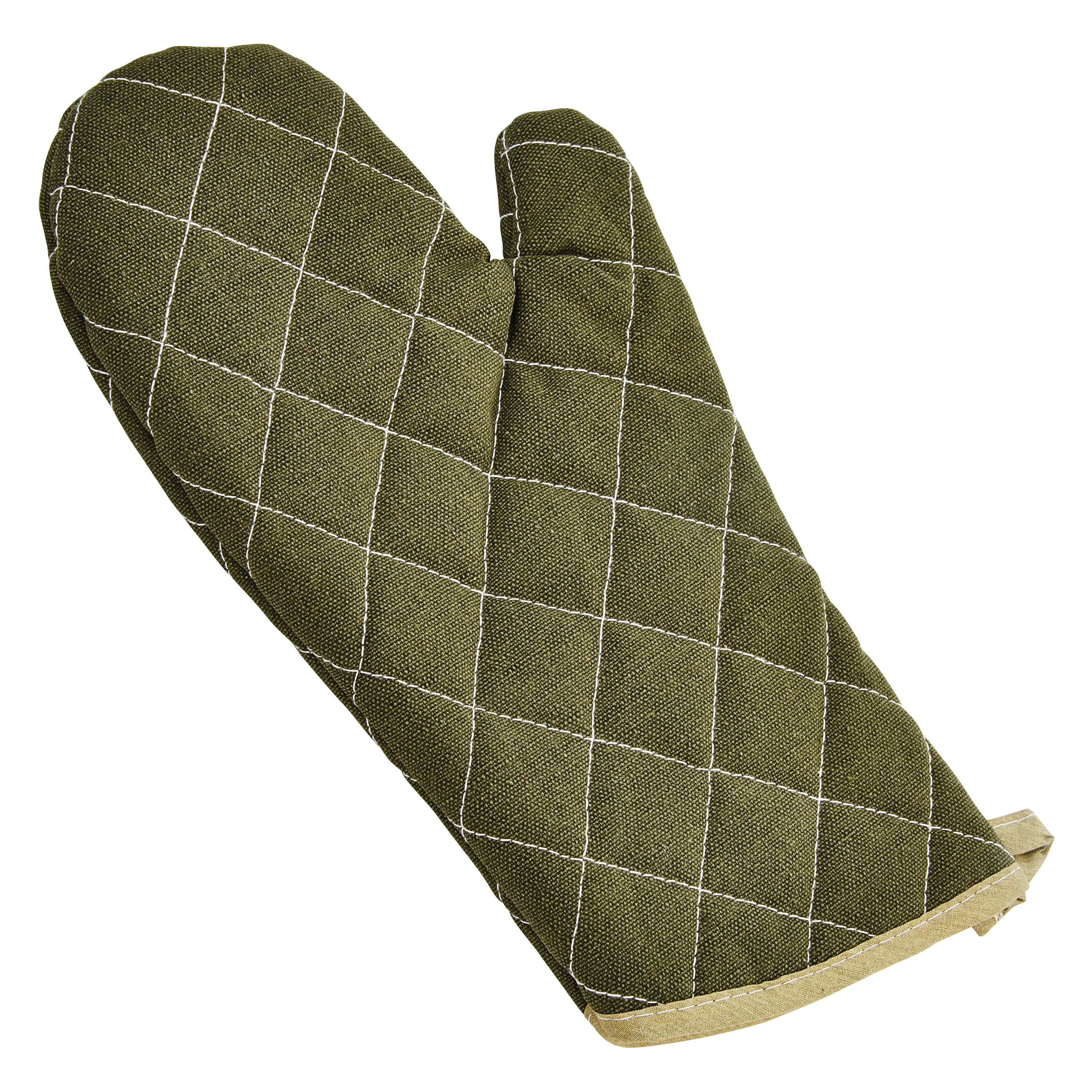 Winco OMF-13 13 Inch Oven Mitt Heat Resistant Cotton Green - Image 2