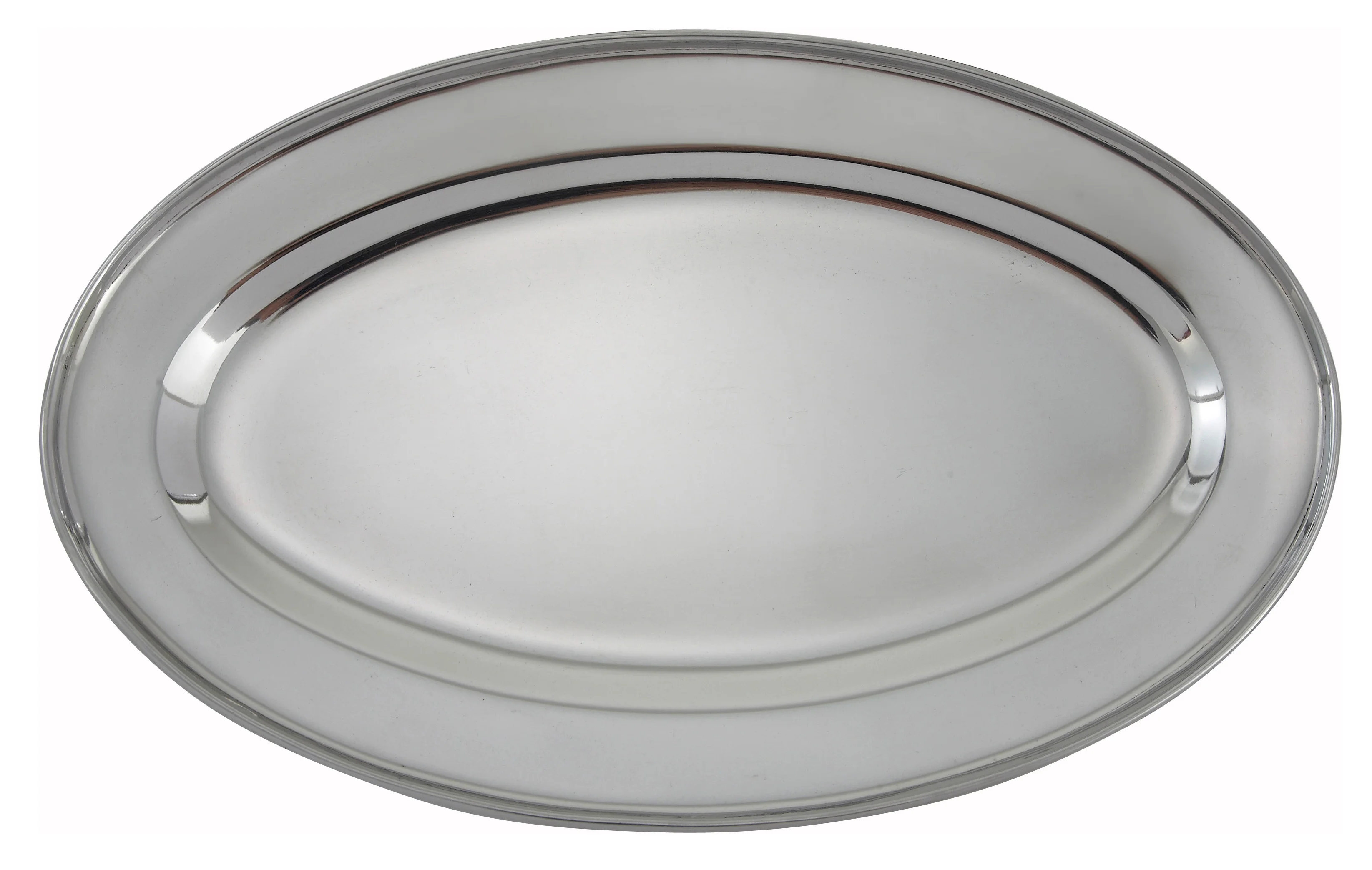 Winco OPL-12 12 Inch Platter Stainless Steel Oval Serving Piece