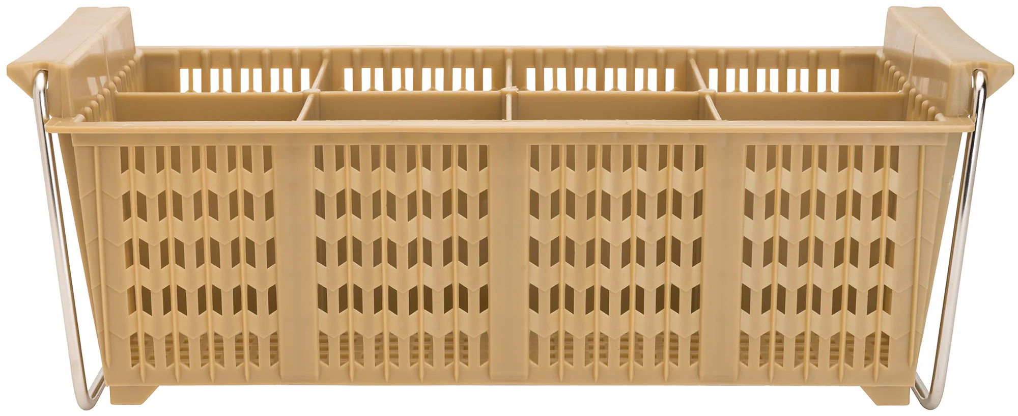 Winco PCB-8 17 Inch Rectangular Dishwasher Basket Plastic Beige 8 Compartment with Handles