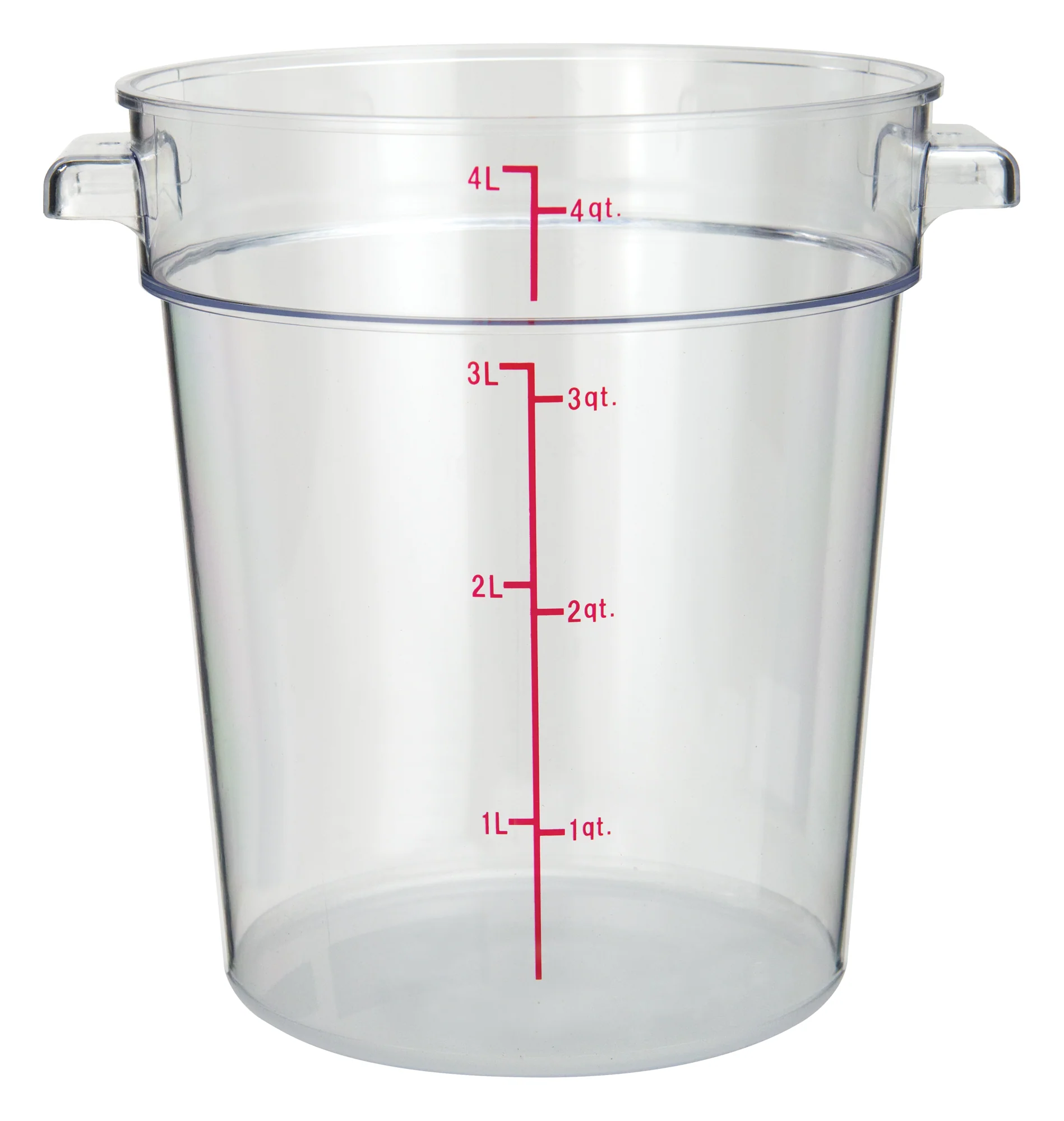 Winco PCRC-4 4 Quart Food Storage Container Round Polycarbonate Clear