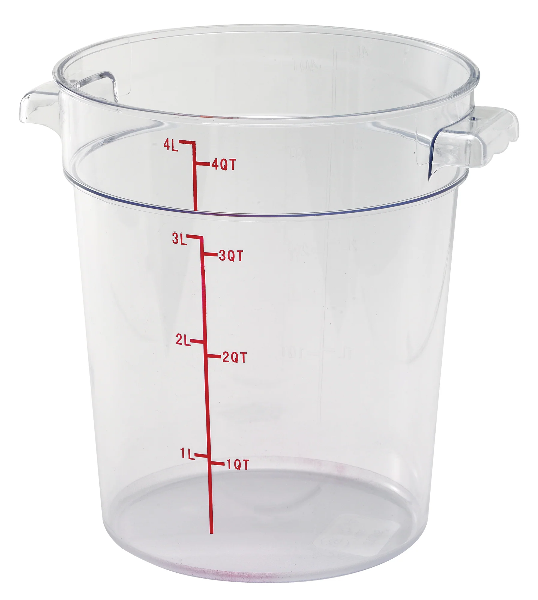 Winco PCRC-4 4 Quart Food Storage Container Round Polycarbonate Clear - Image 2