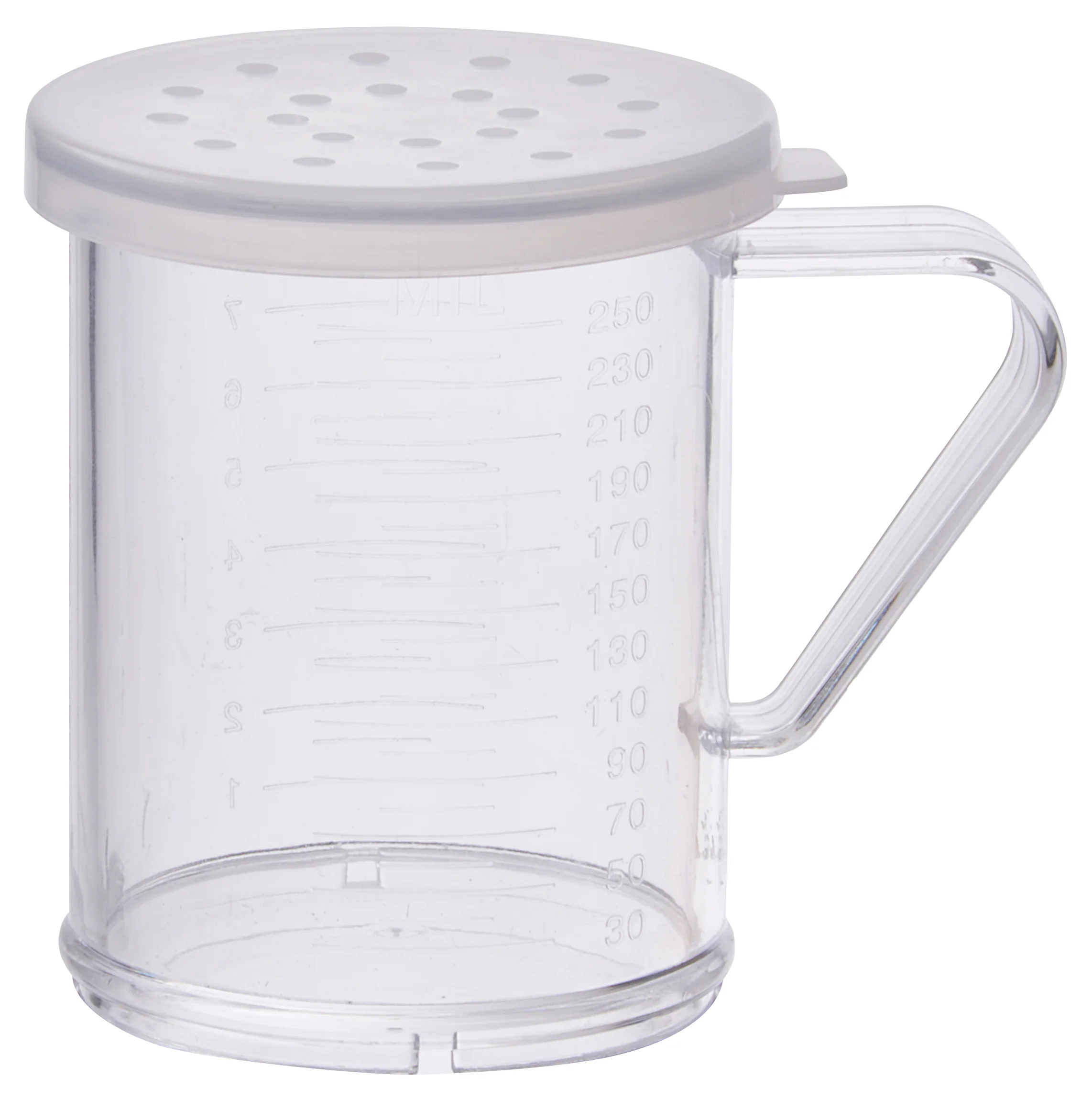 Winco PDG-10CL 10 Oz Shaker Dredge with Handle Clear Polycarbonate - Image 2