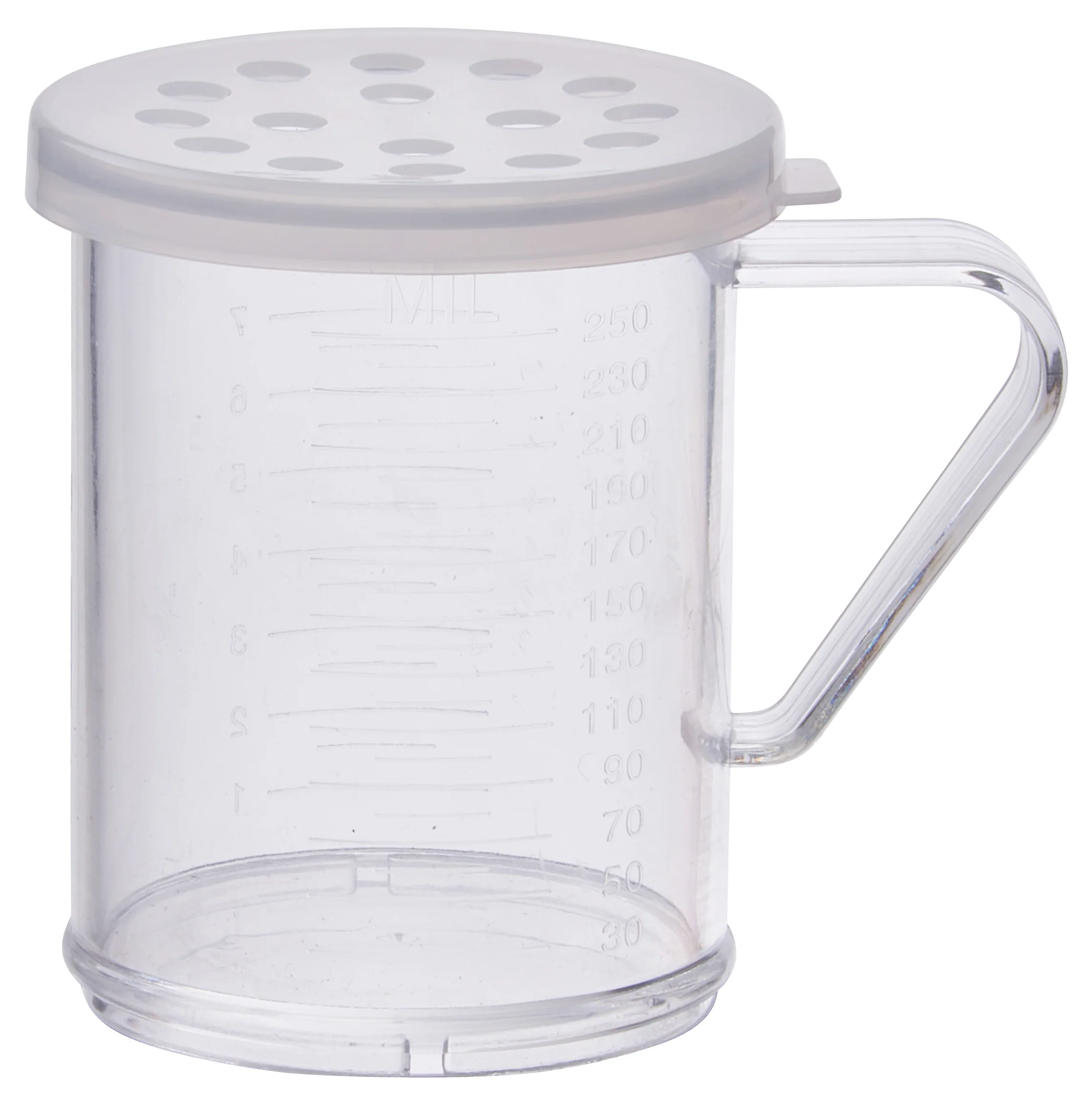 Dredge Shaker 10 oz with Handle - Winco PDG-10CXL Polycarbonate Clear Lid - Image 2