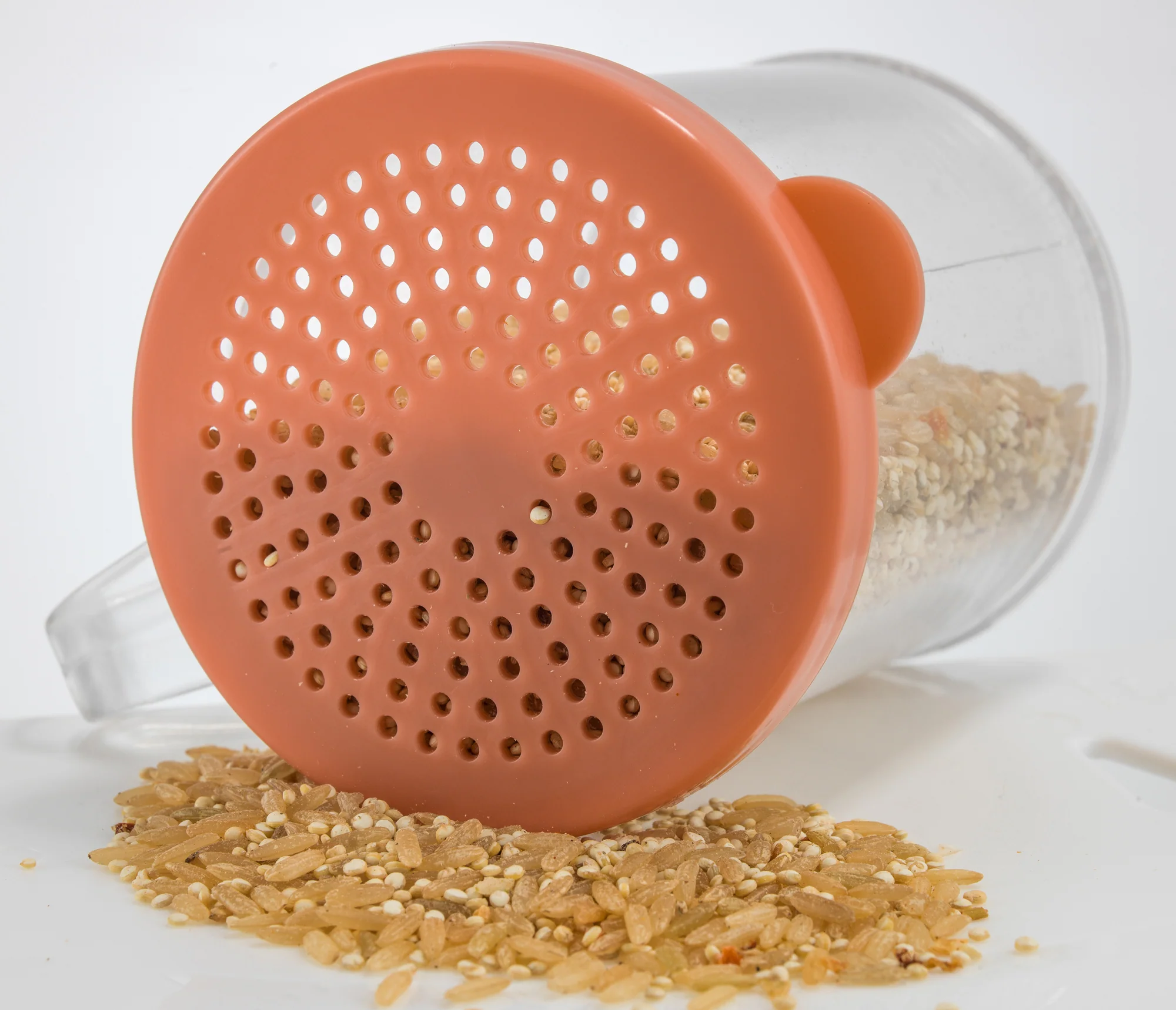 Winco PDG-RL 8 Inch Shaker Lid Perforated Polycarbonate Rose with NSF 6 Packs - Image 2