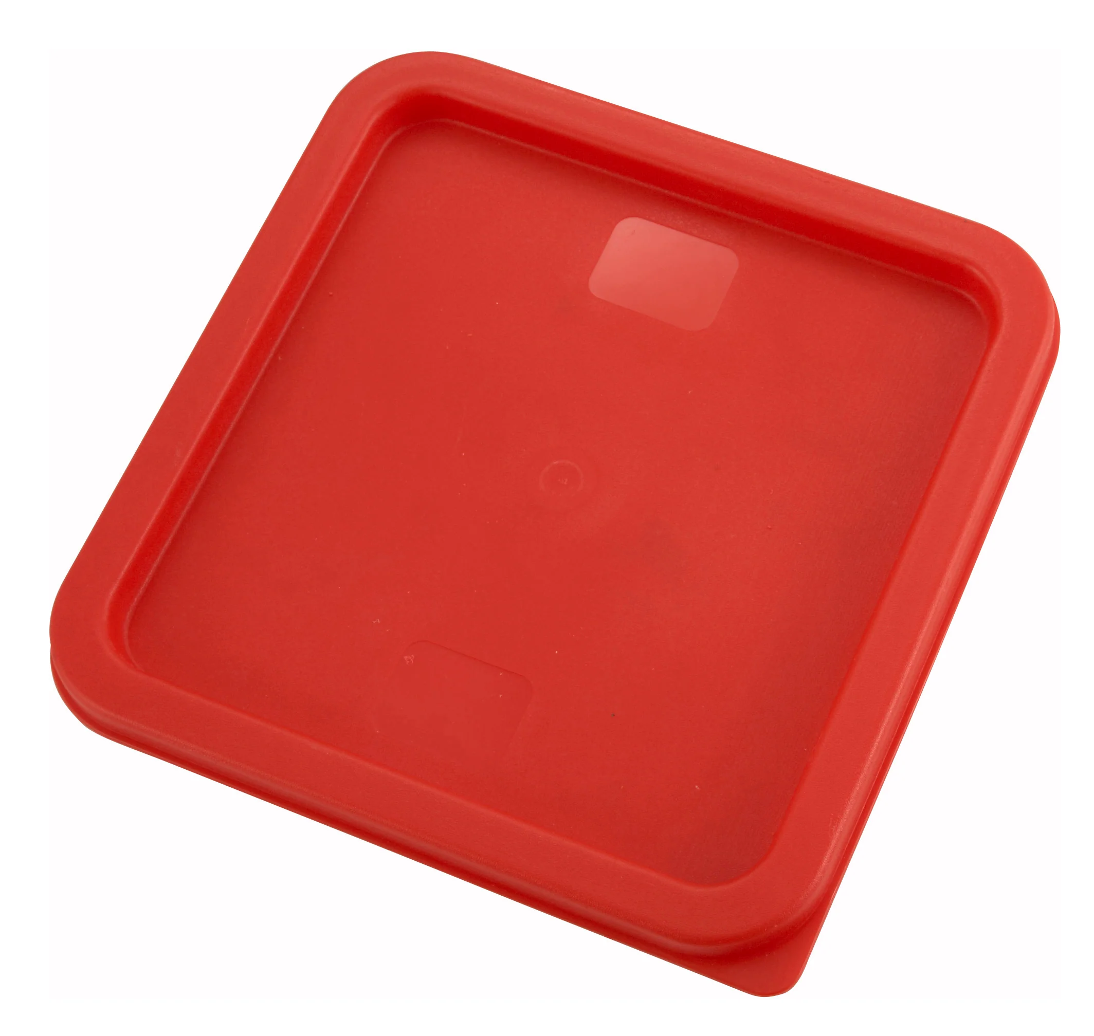 Winco PECC-68 9-1/8 Inch Container Cover for 6 and 8 Quart Square Storage Red Polyethylene - Image 2