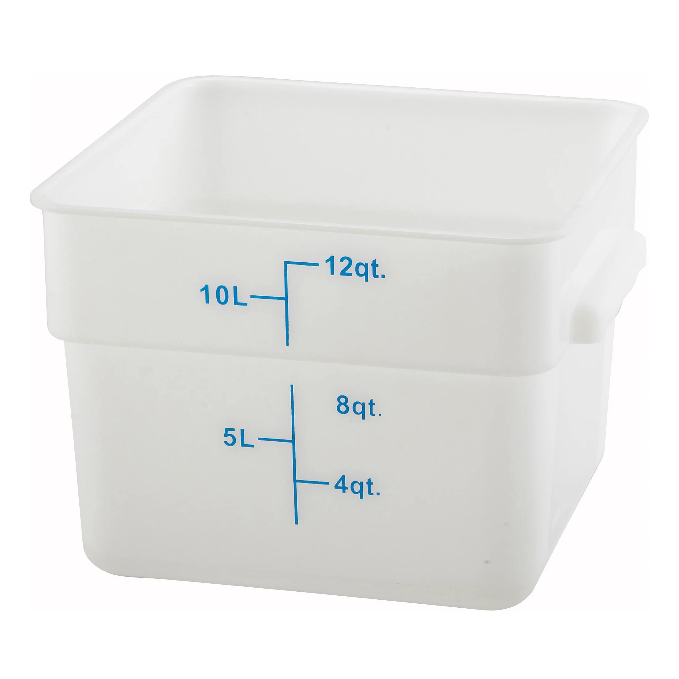 Food Storage Container 12 Quart - Winco PESC-12 Square Polypropylene with Handles