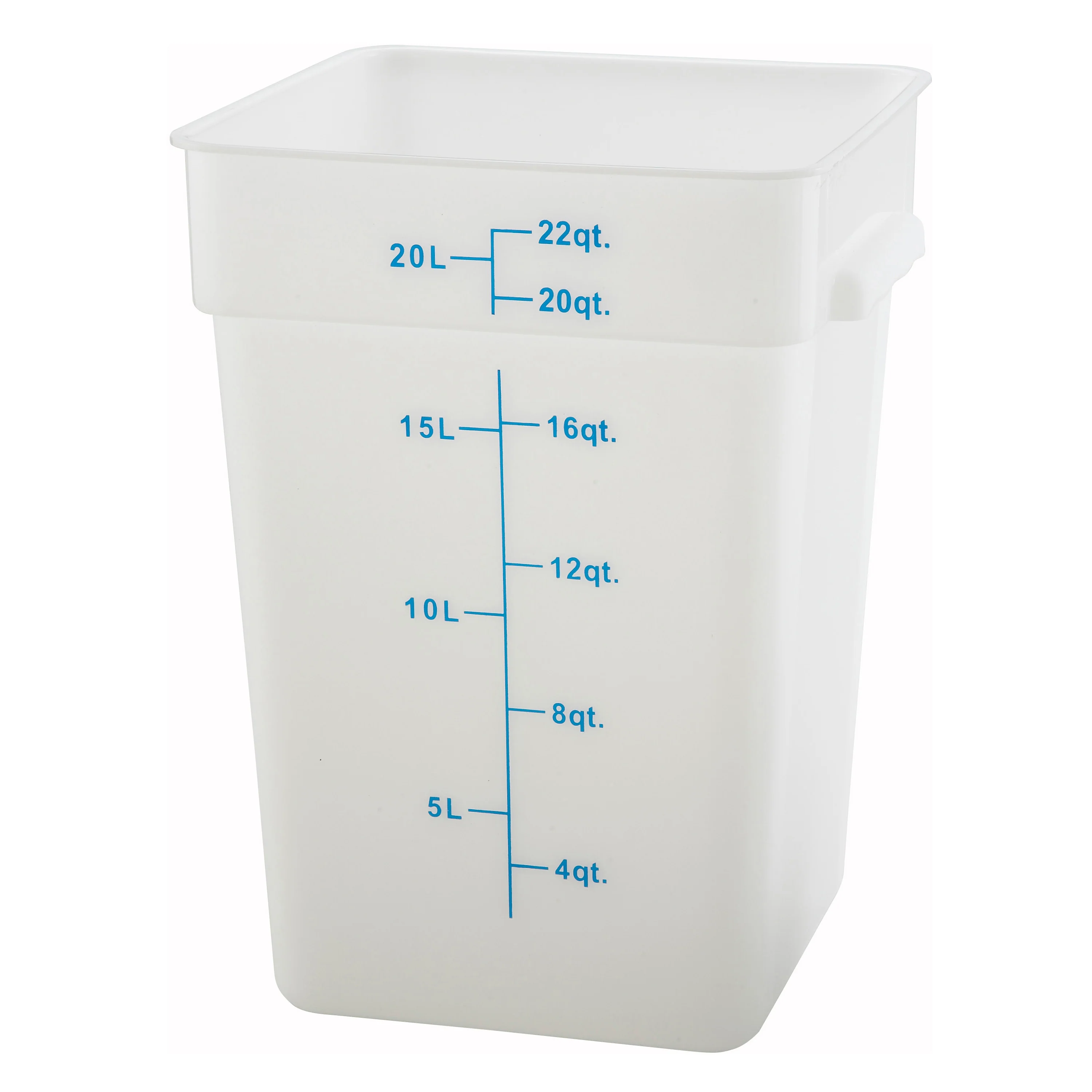 Food Storage Container 22 Quart - Winco PESC-22 Square Polypropylene with Handles