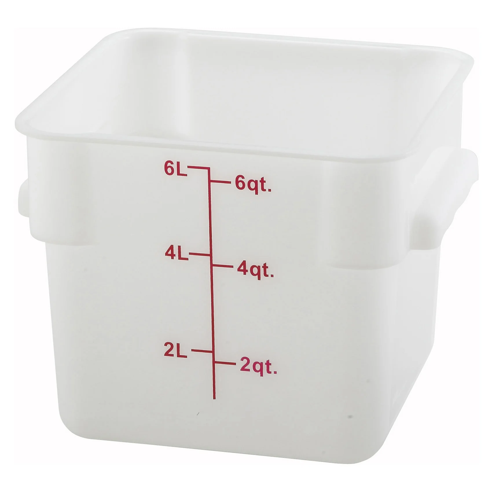 Winco PESC-6 6 Qt Food Storage Container Polypropylene Built-in Handles White