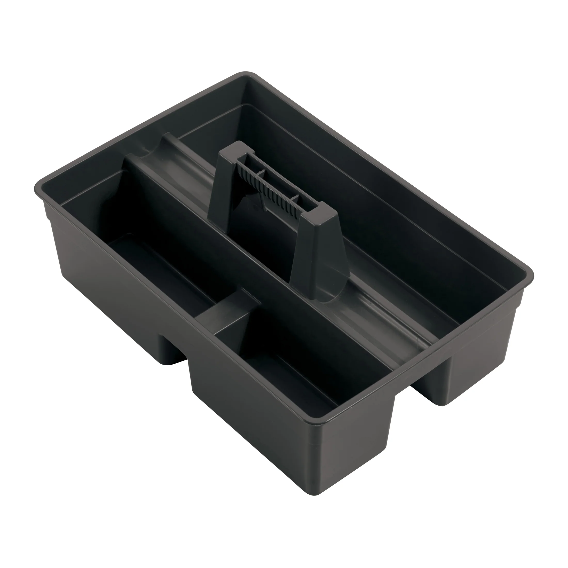 Winco PJC-1511K 15 Inch Janitorial Caddy Black HDPE with 3 Compartment - Image 2