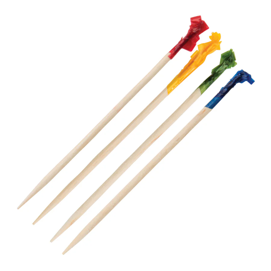 Winco PK-C2 2-9/16 Inch Frills Picks Wood with Cellophane 1000 Pieces