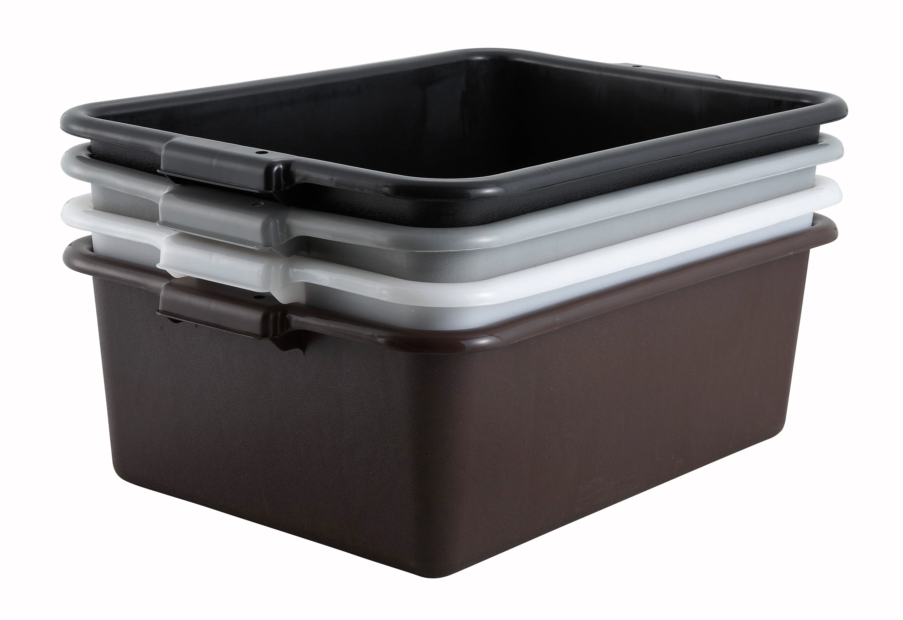 Winco PL-7G 21-1/2 Inch Dish Box Polypropylene Gray NSF - Image 3
