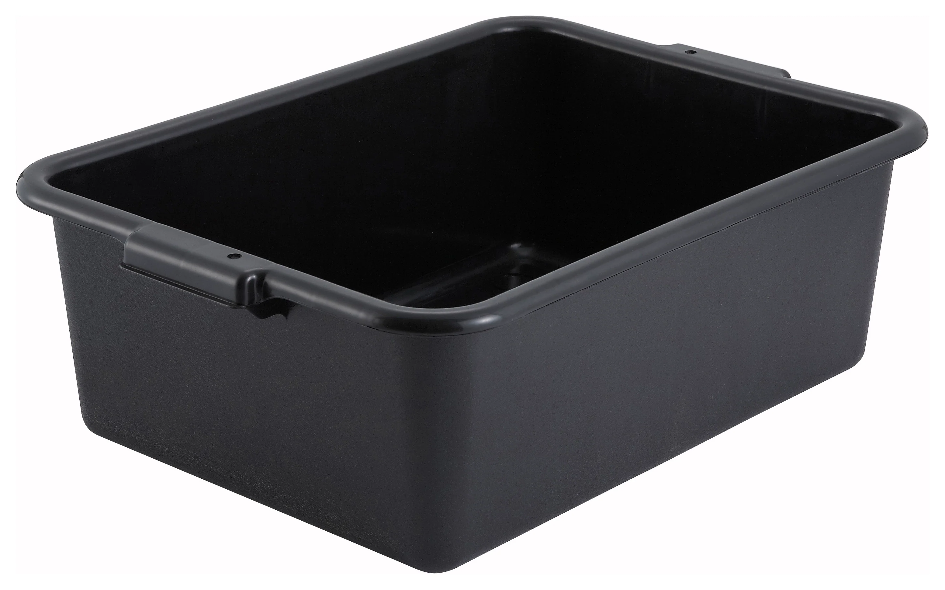 Winco PL-7K 21-1/2 Inch Dish Box Polypropylene Black Bus Box and Tub - Image 2