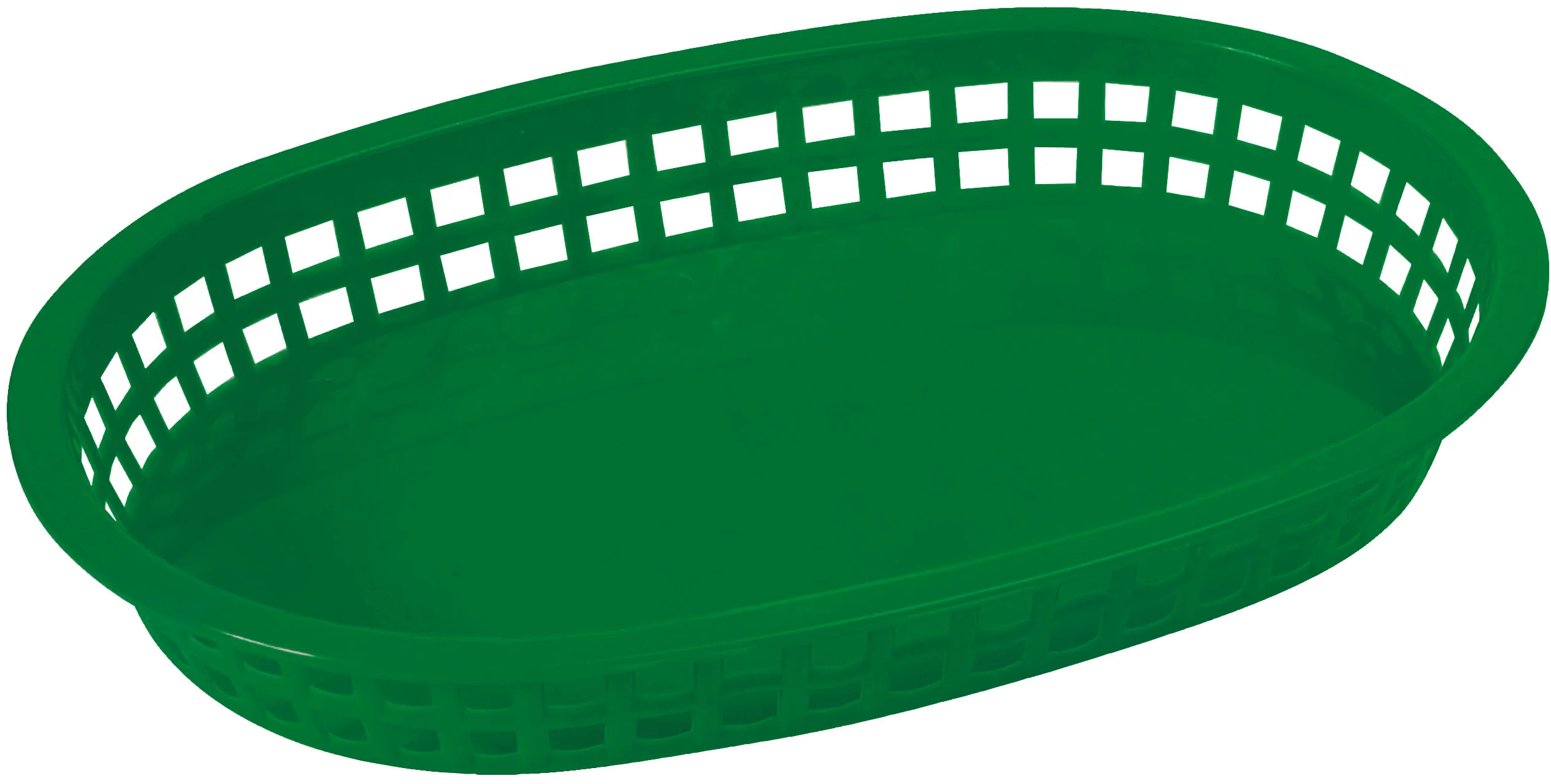 Winco PLB-G 10 Inch Platter Basket Oval BPA Free Green with Microwave and Dishwasher Safe - Image 2